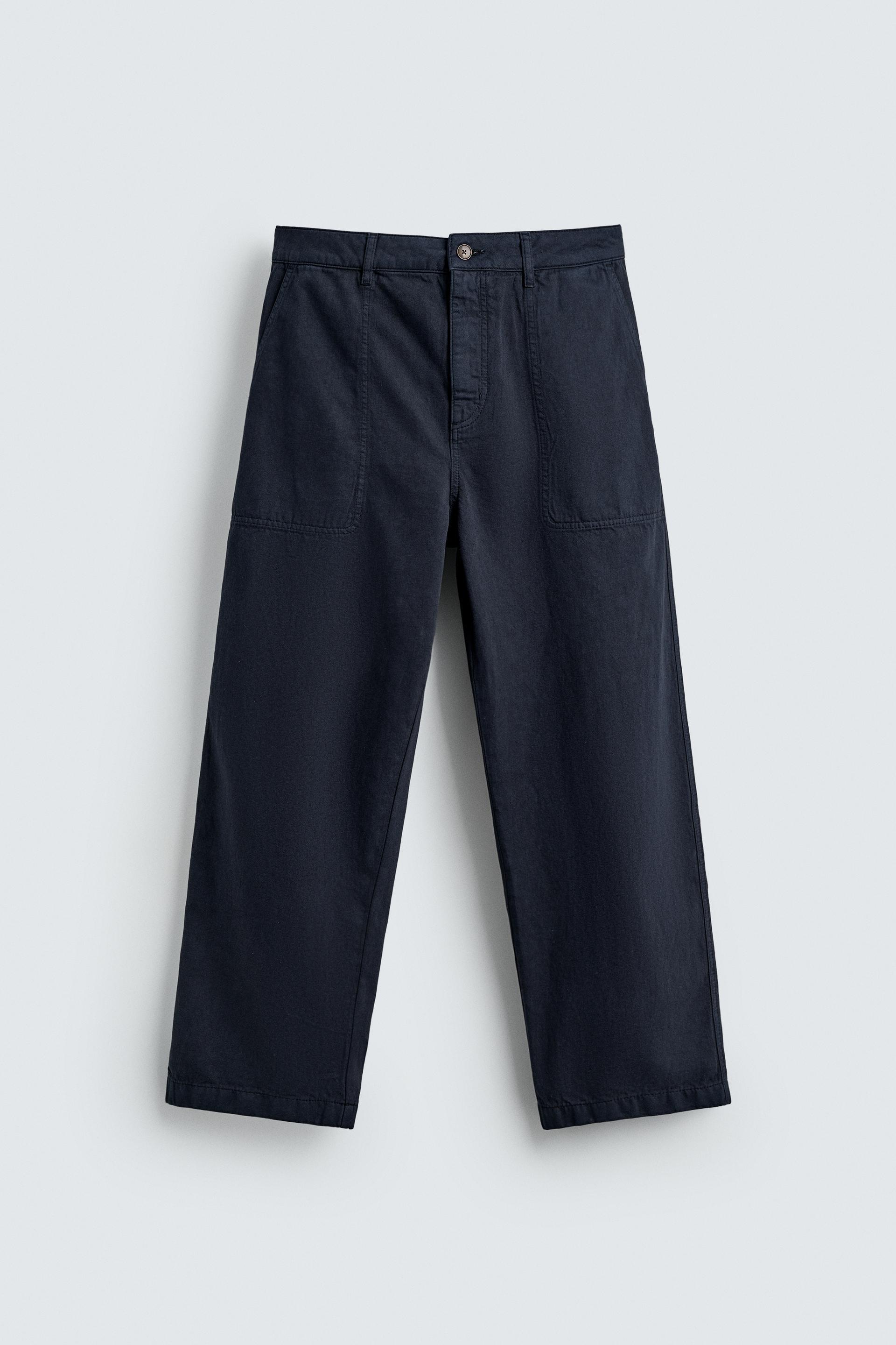 WASHED STRAIGHT FIT PANTS by ZARA