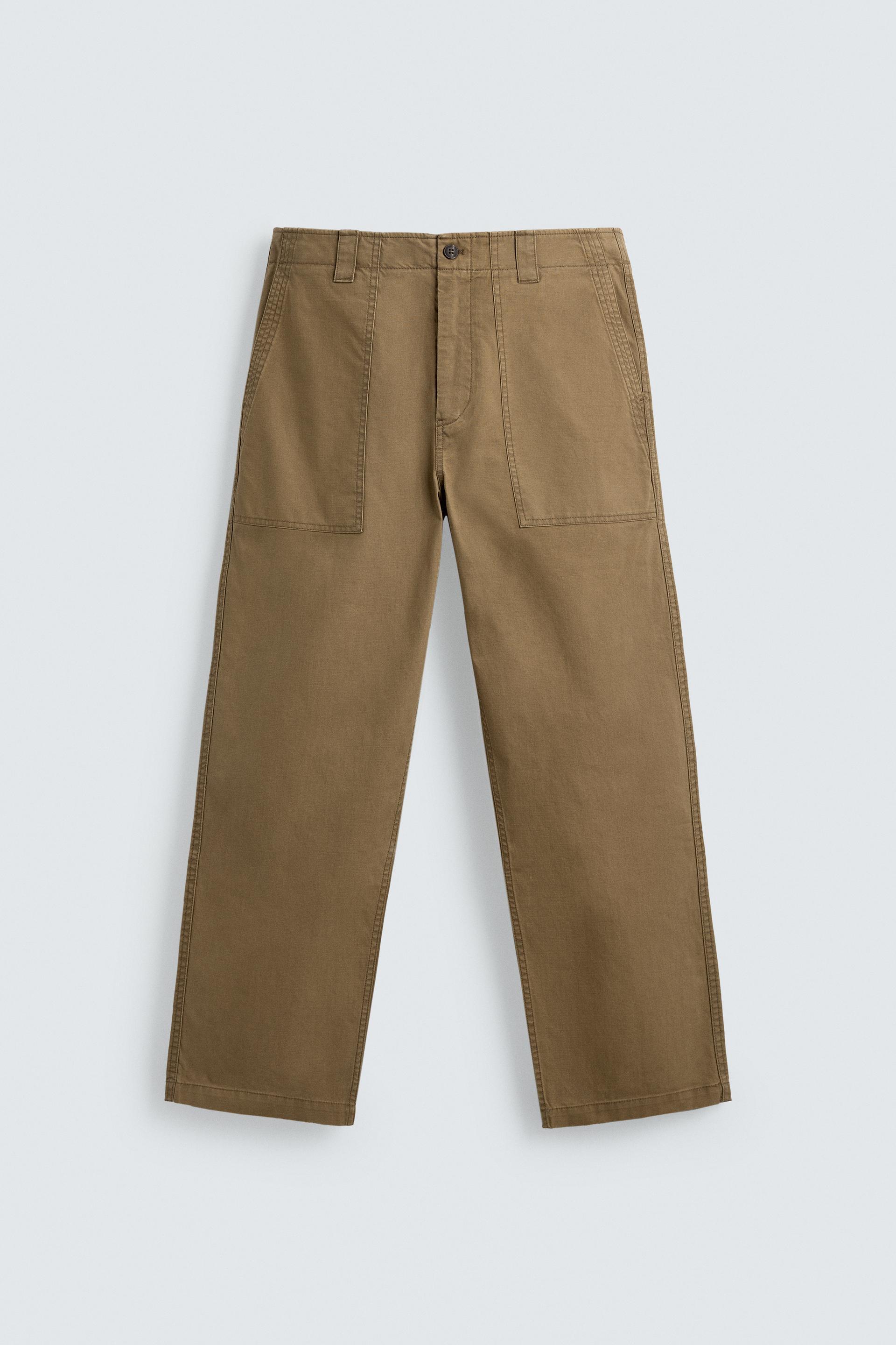 WASHED STRAIGHT FIT PANTS by ZARA
