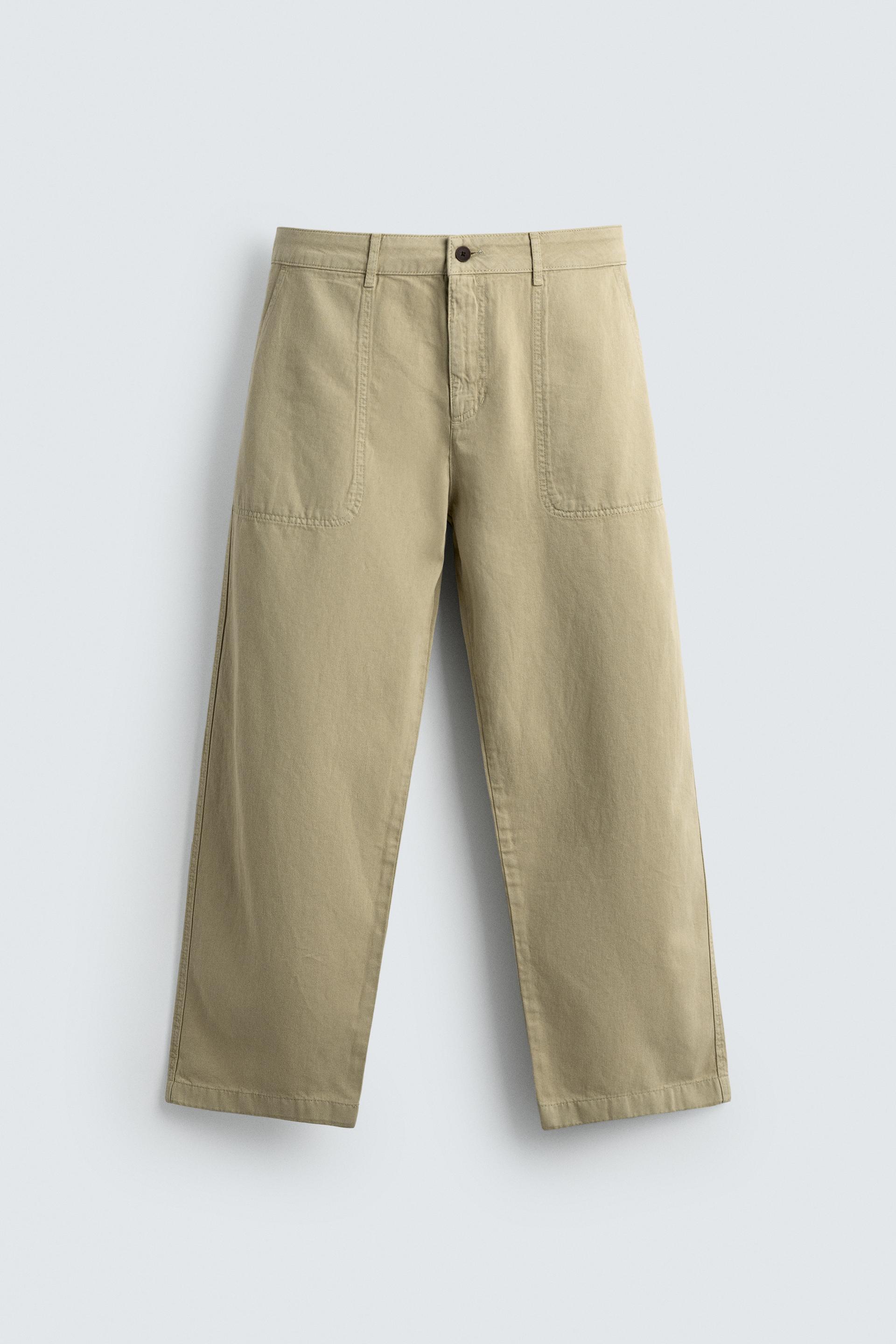 WASHED STRAIGHT FIT PANTS by ZARA