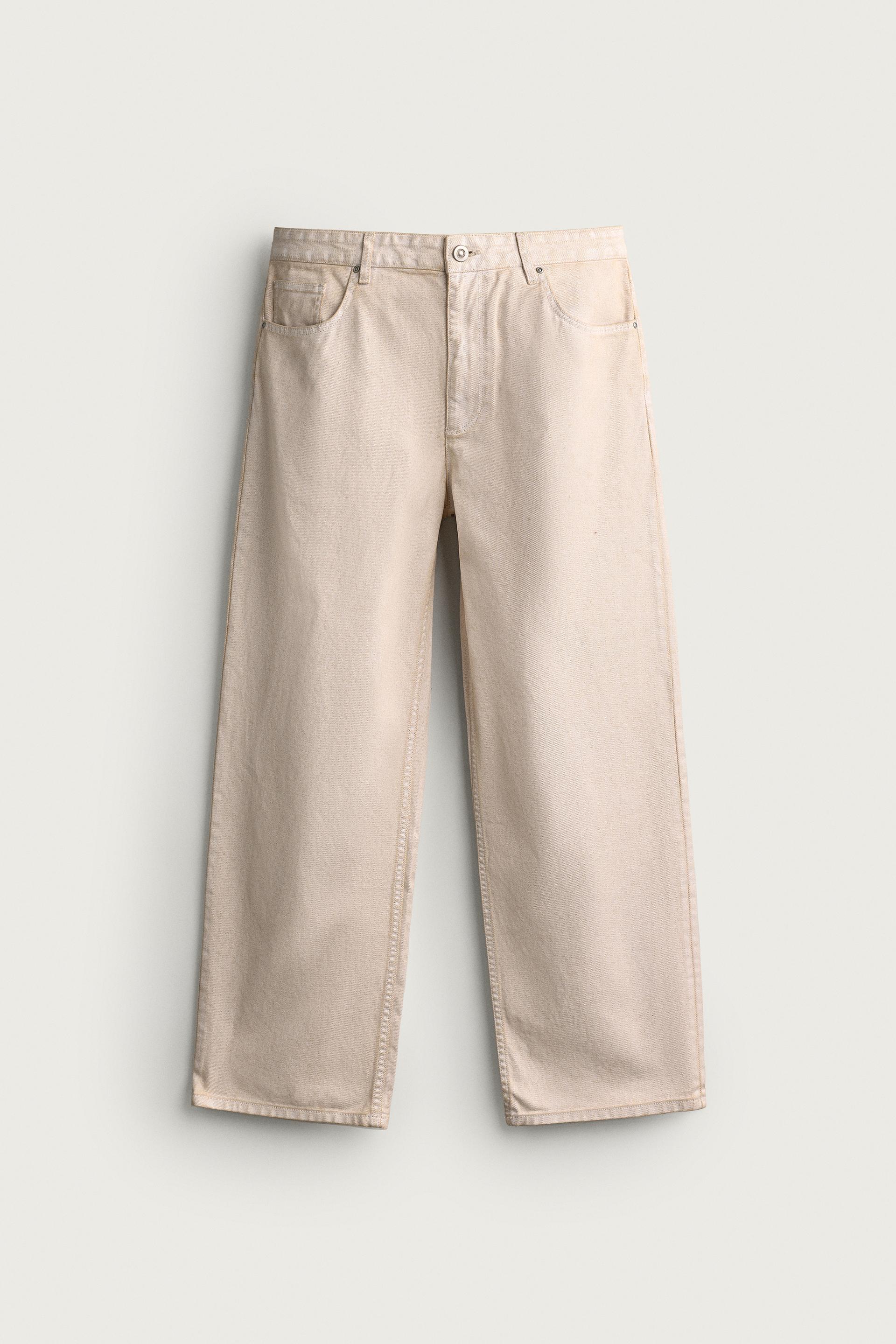 WASHED STRAIGHT-FIT PANTS by ZARA