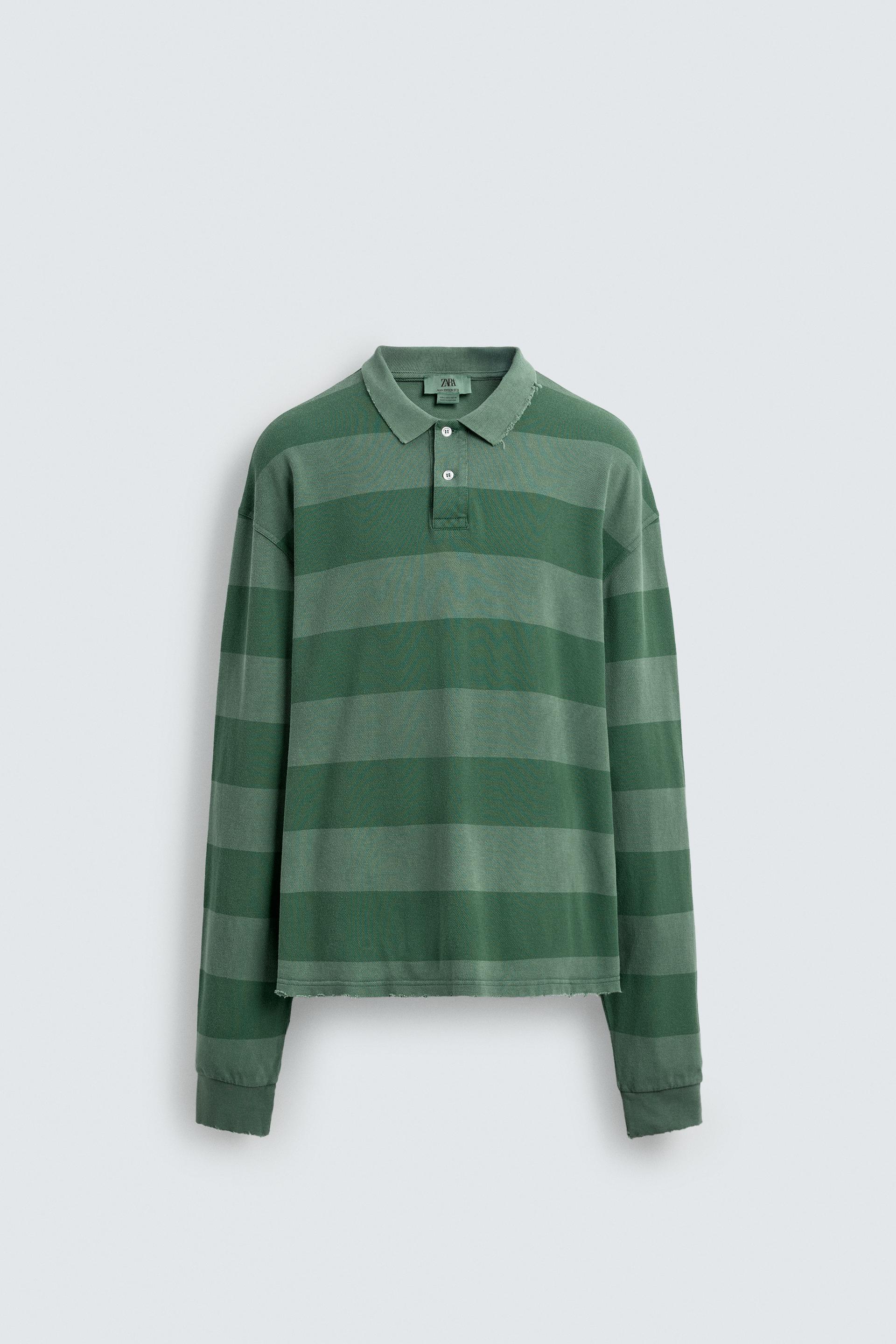 WASHED STRIPED PIQUÉ POLO SHIRT by ZARA