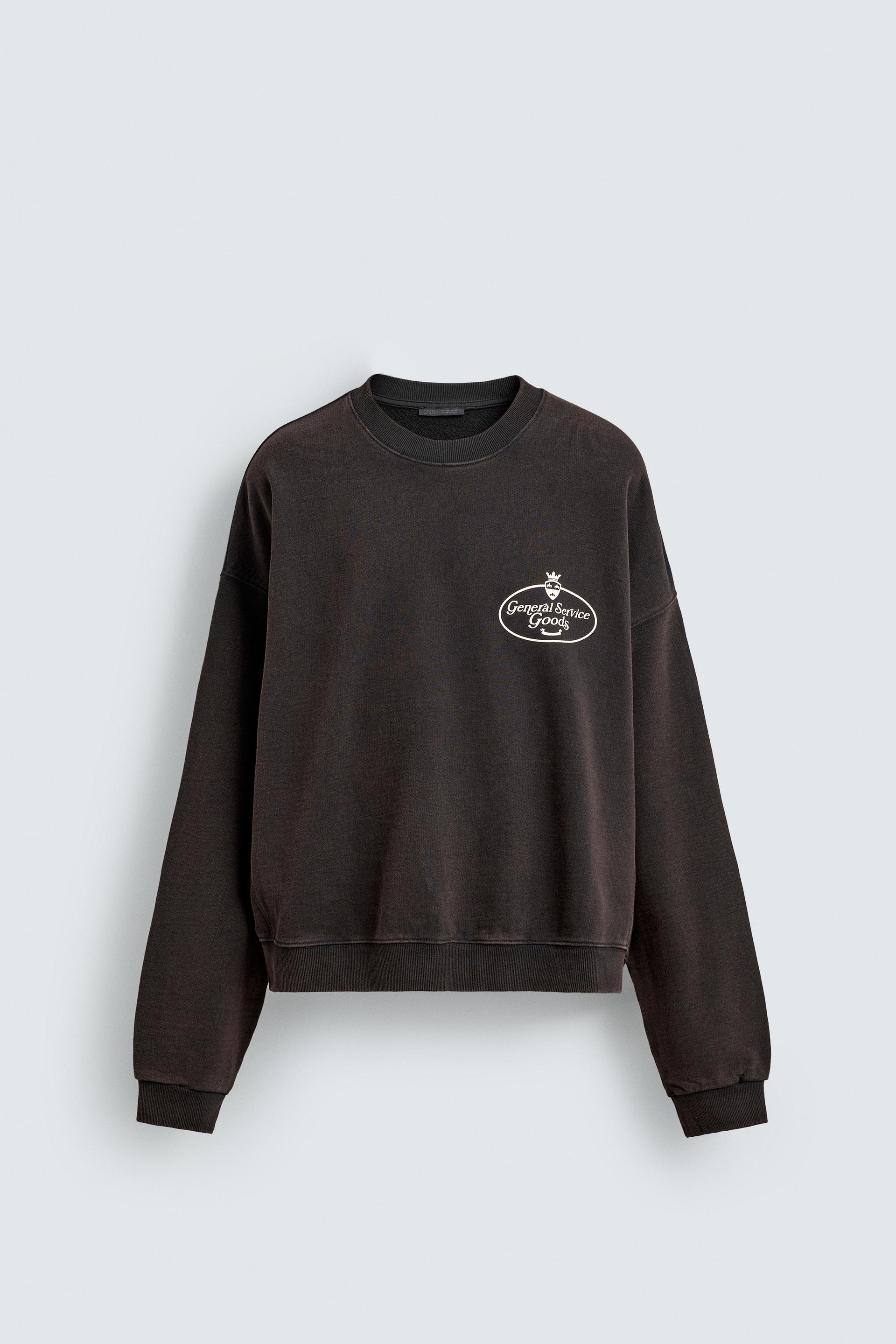 WASHED SWEAT-SHIRT WITH PRINTED TEXT by ZARA