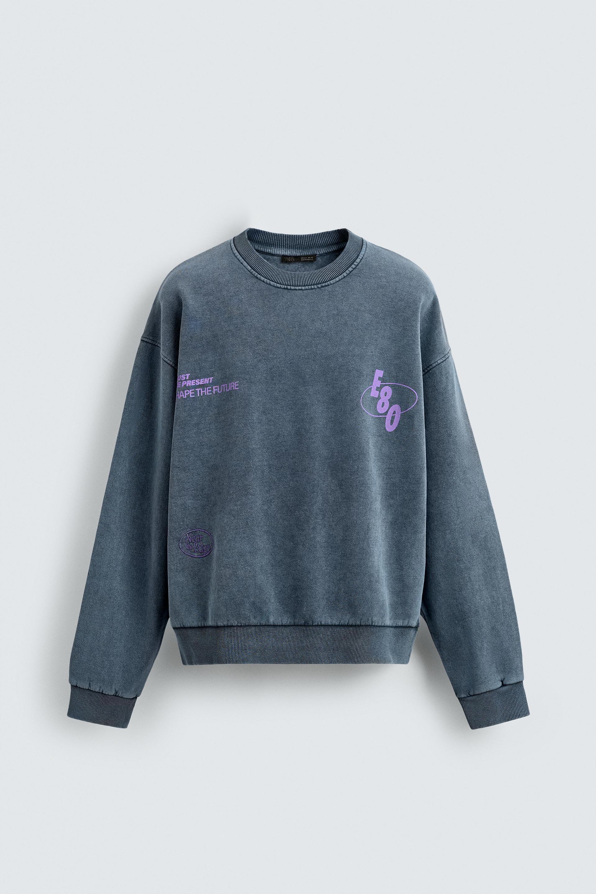 WASHED SWEAT-SHIRT WITH PRINTED TEXTS by ZARA
