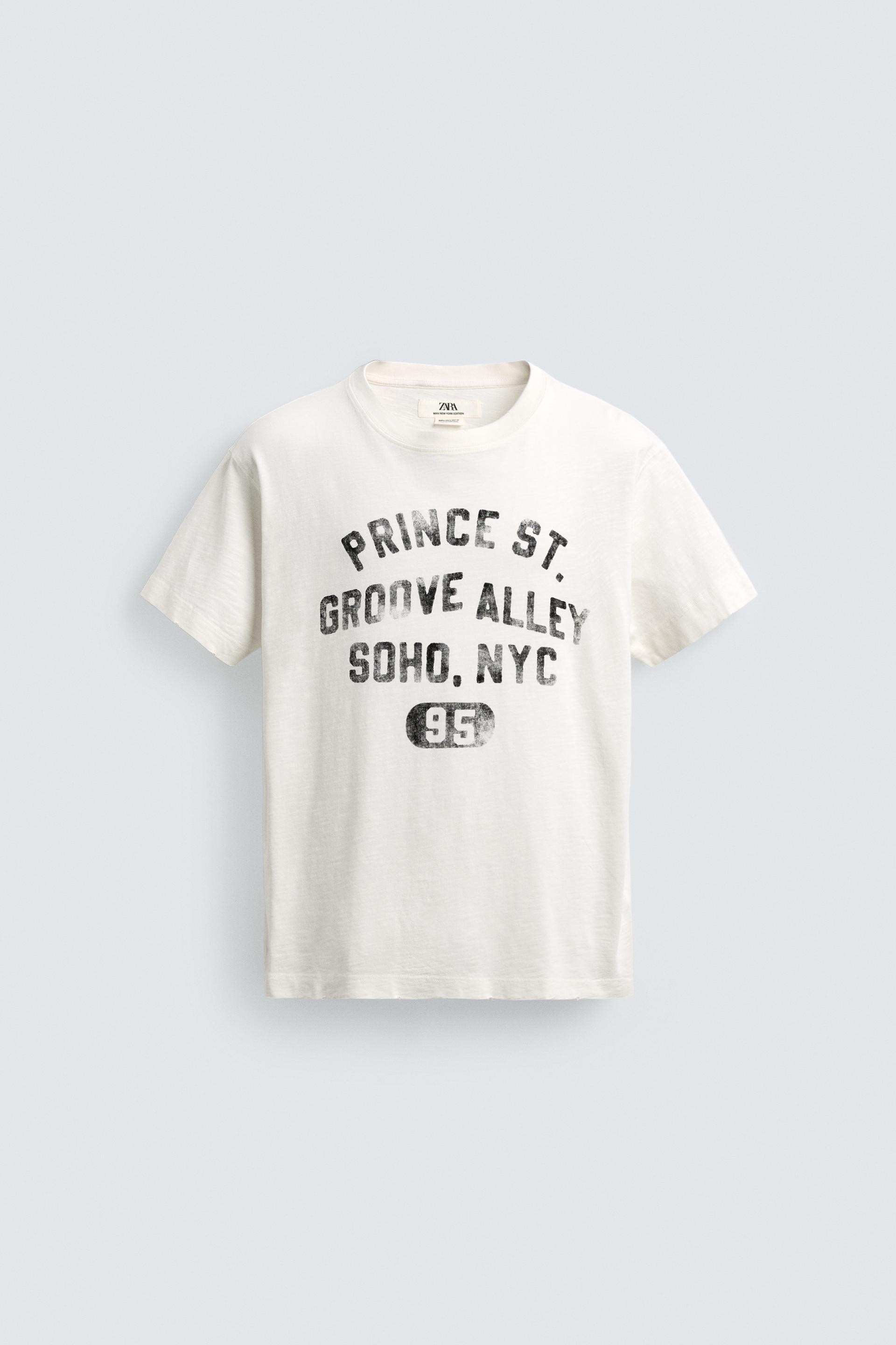 WASHED TEXT BOXY FIT T-SHIRT by ZARA