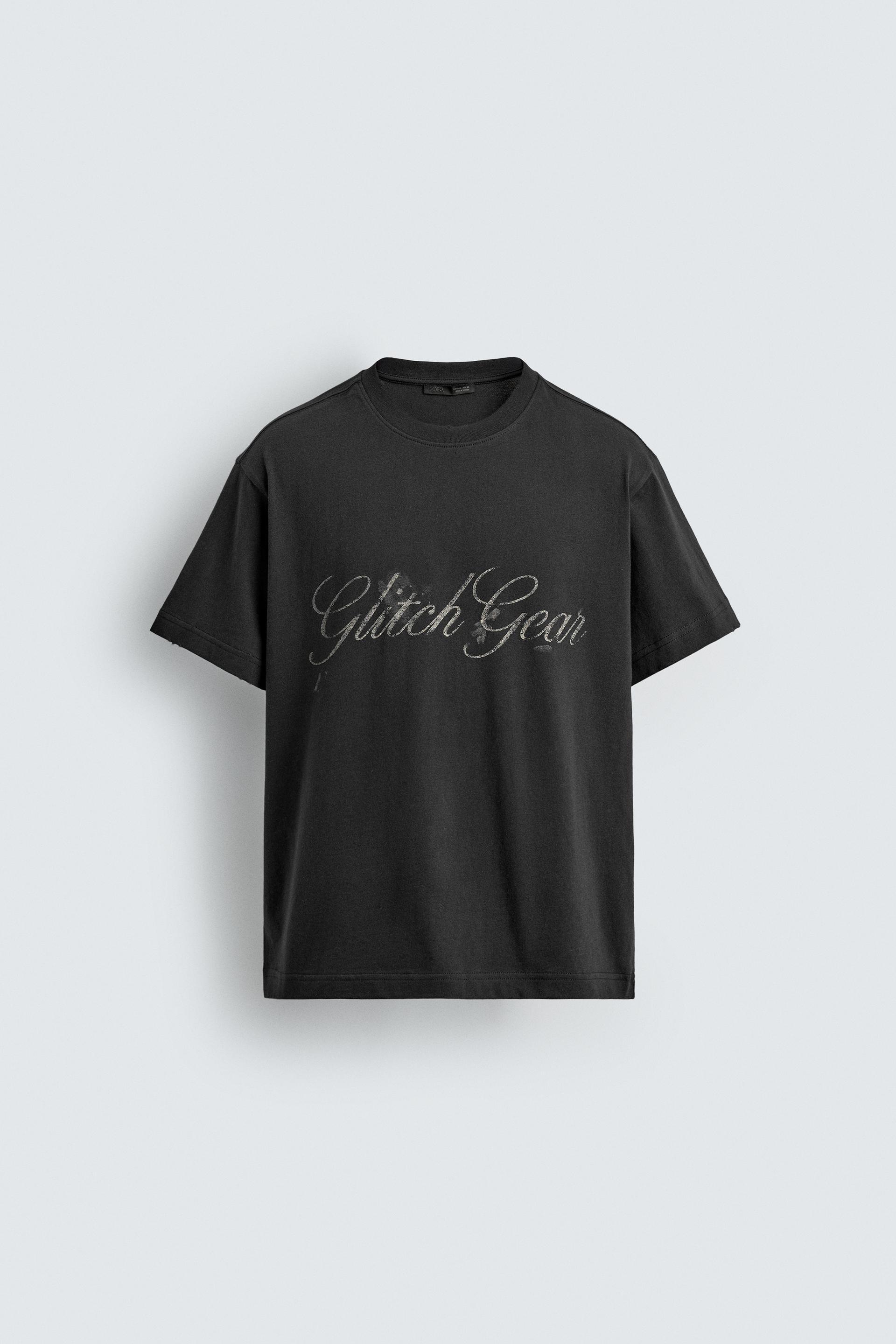 WASHED TEXT CROPPED FIT T-SHIRT by ZARA