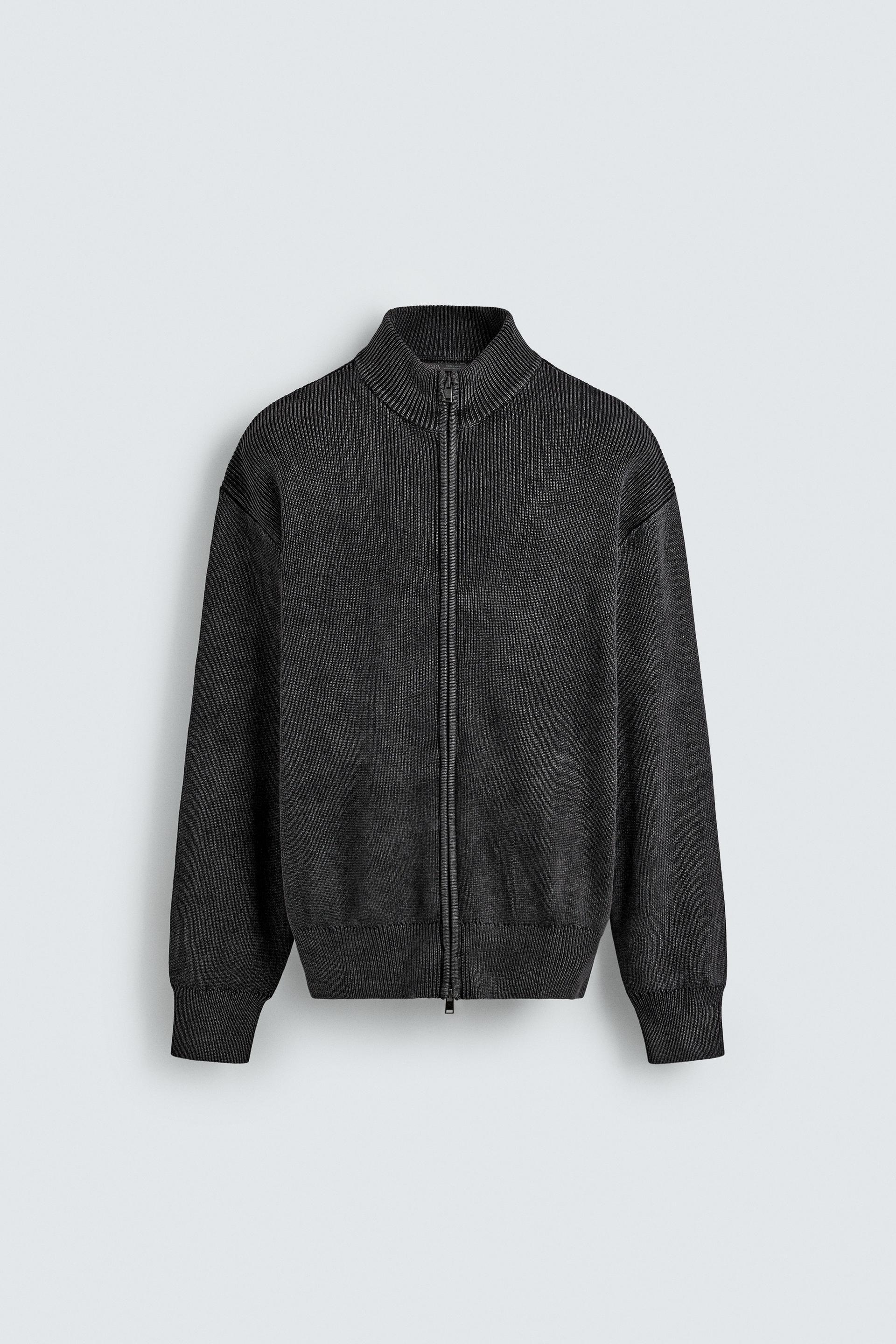 WASHED TEXTURED KNIT CARDIGAN by ZARA