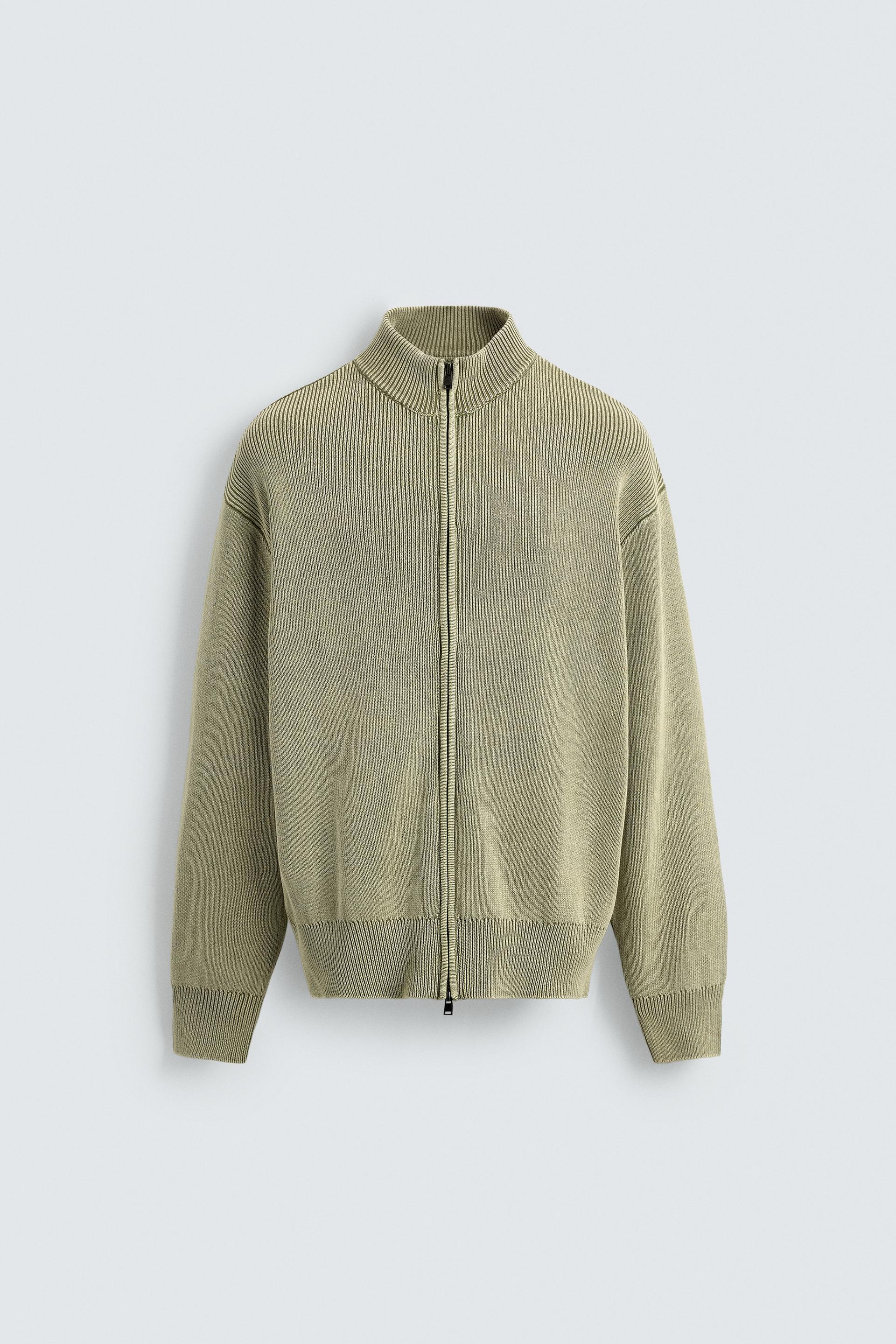 WASHED TEXTURED KNIT CARDIGAN by ZARA