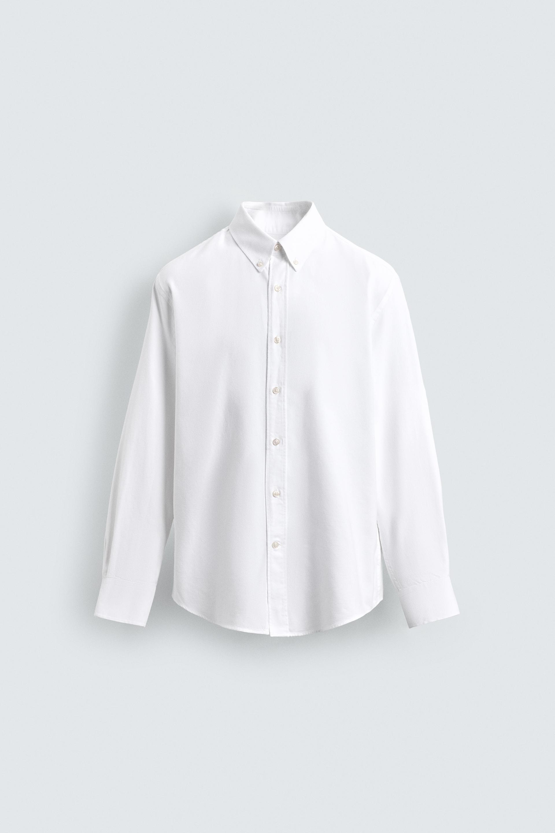 WASHED TEXTURED WEAVE OXFORD SHIRT by ZARA
