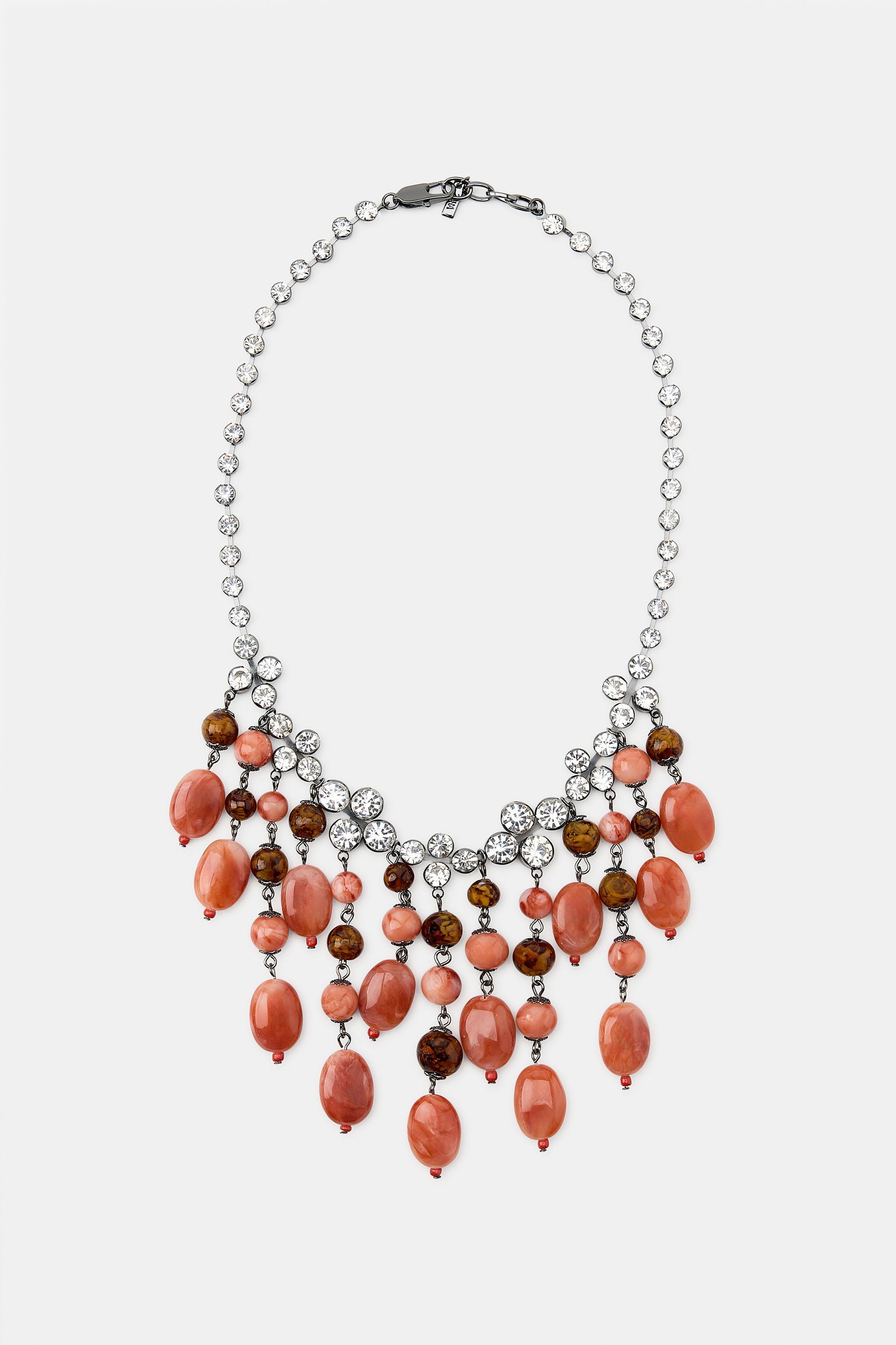 WATERFALL JEWEL STONE NECKLACE by ZARA