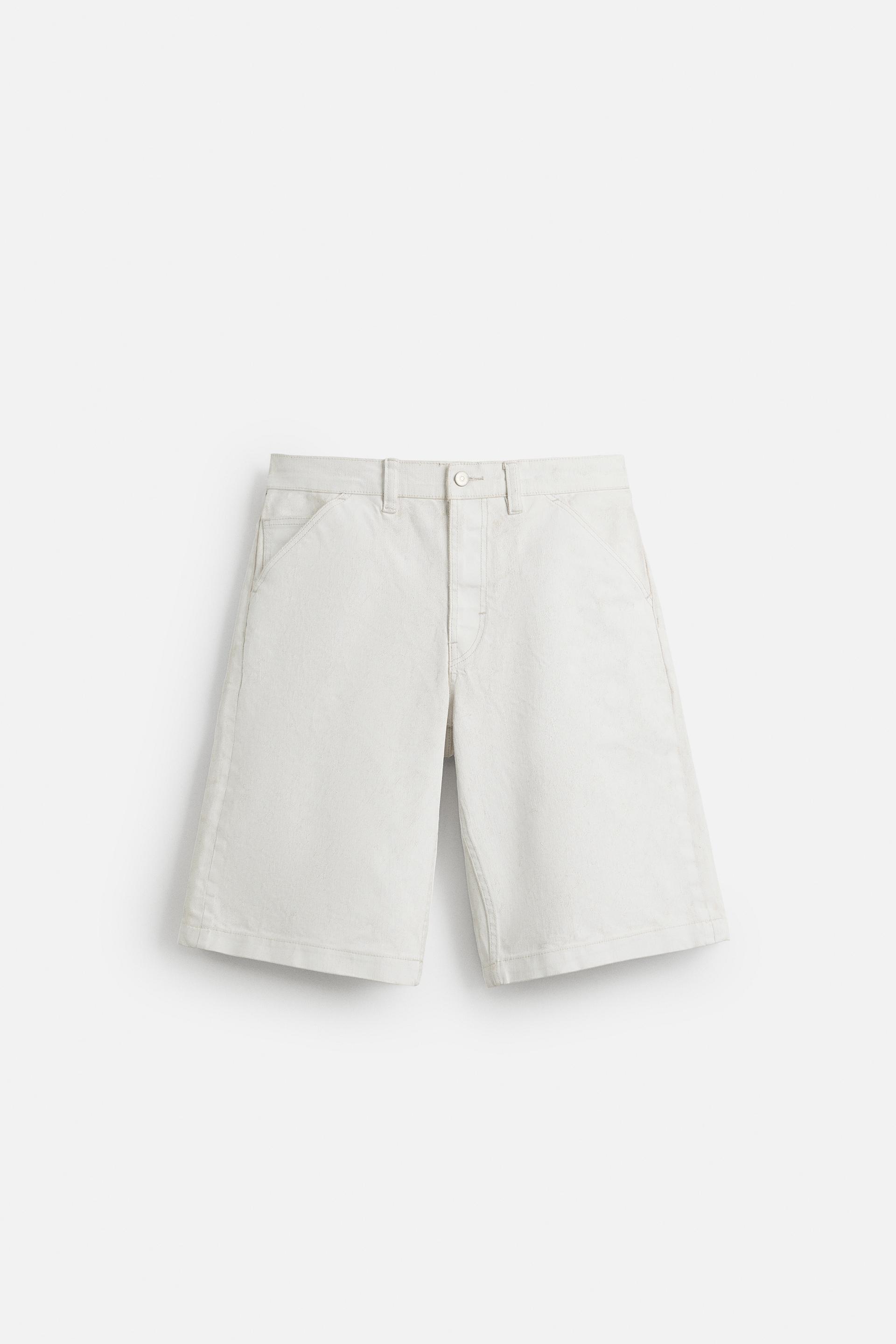 WAXED EFFECT BAGGY FIT DENIM SHORTS by ZARA