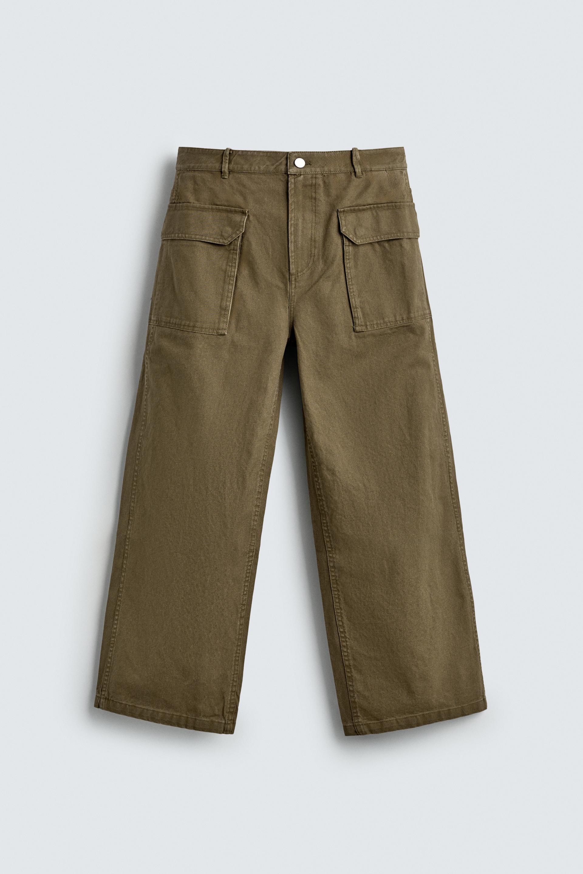 WIDE FIT PANTS WITH BELT LOOP by ZARA