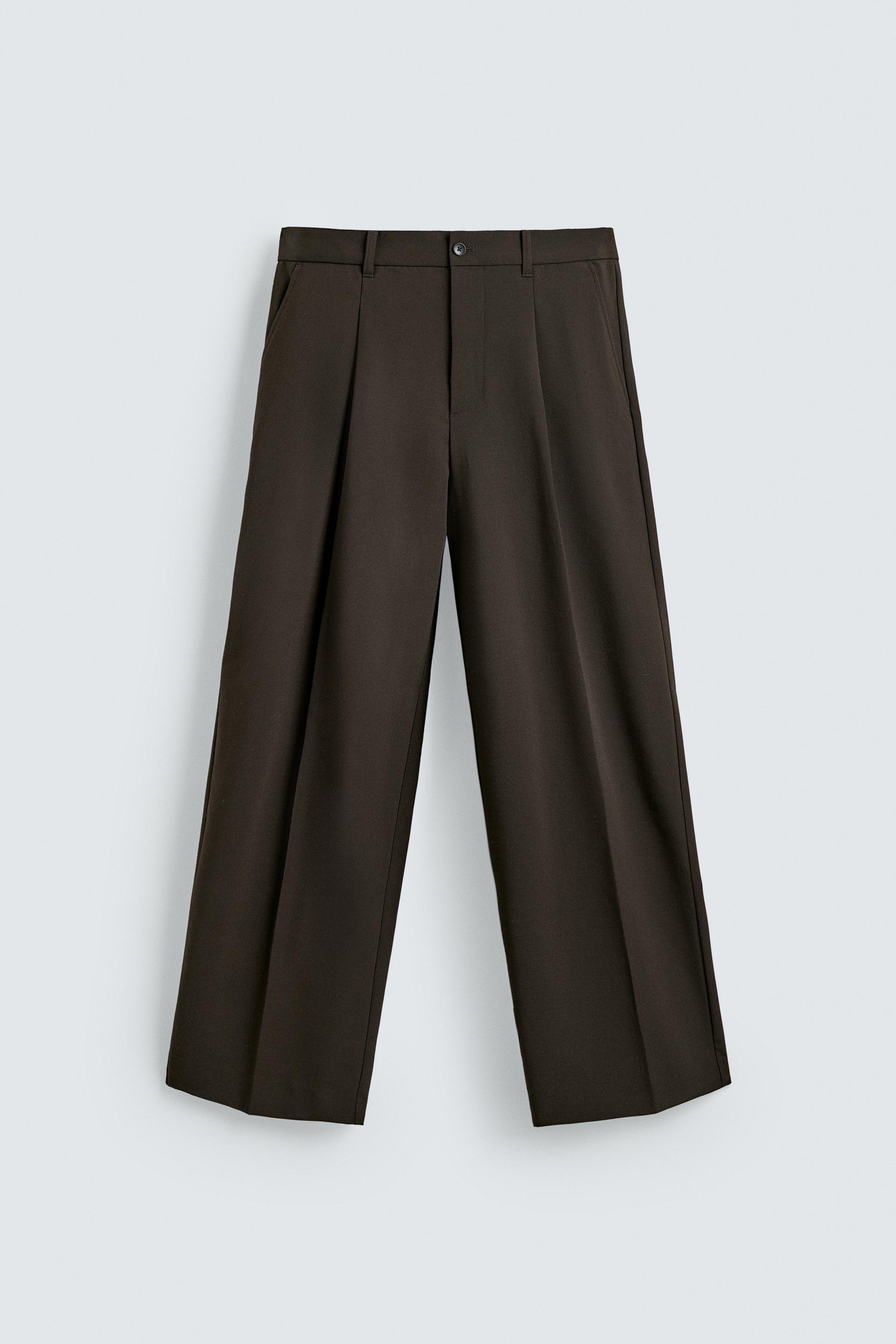 WIDE FIT PLEATED PANTS by ZARA