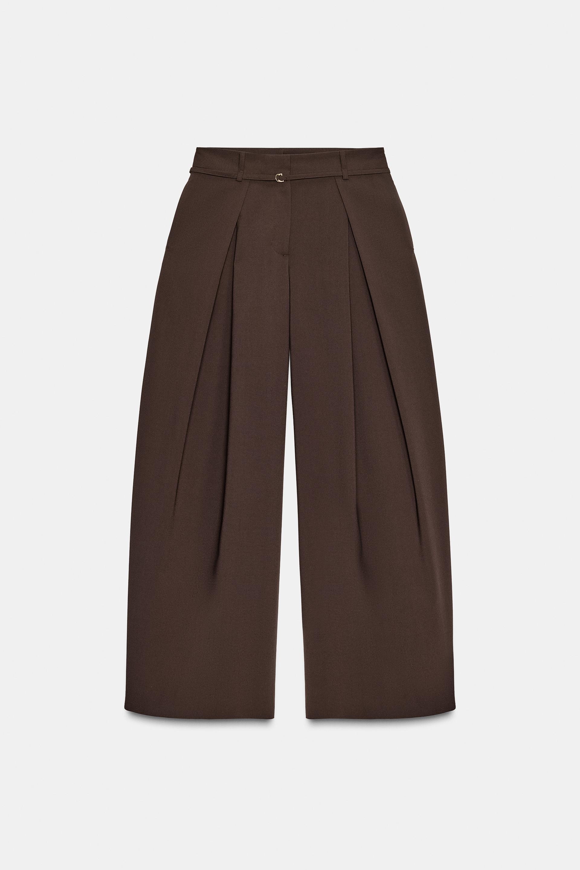 WIDE LEG BELTED PANTS by ZARA
