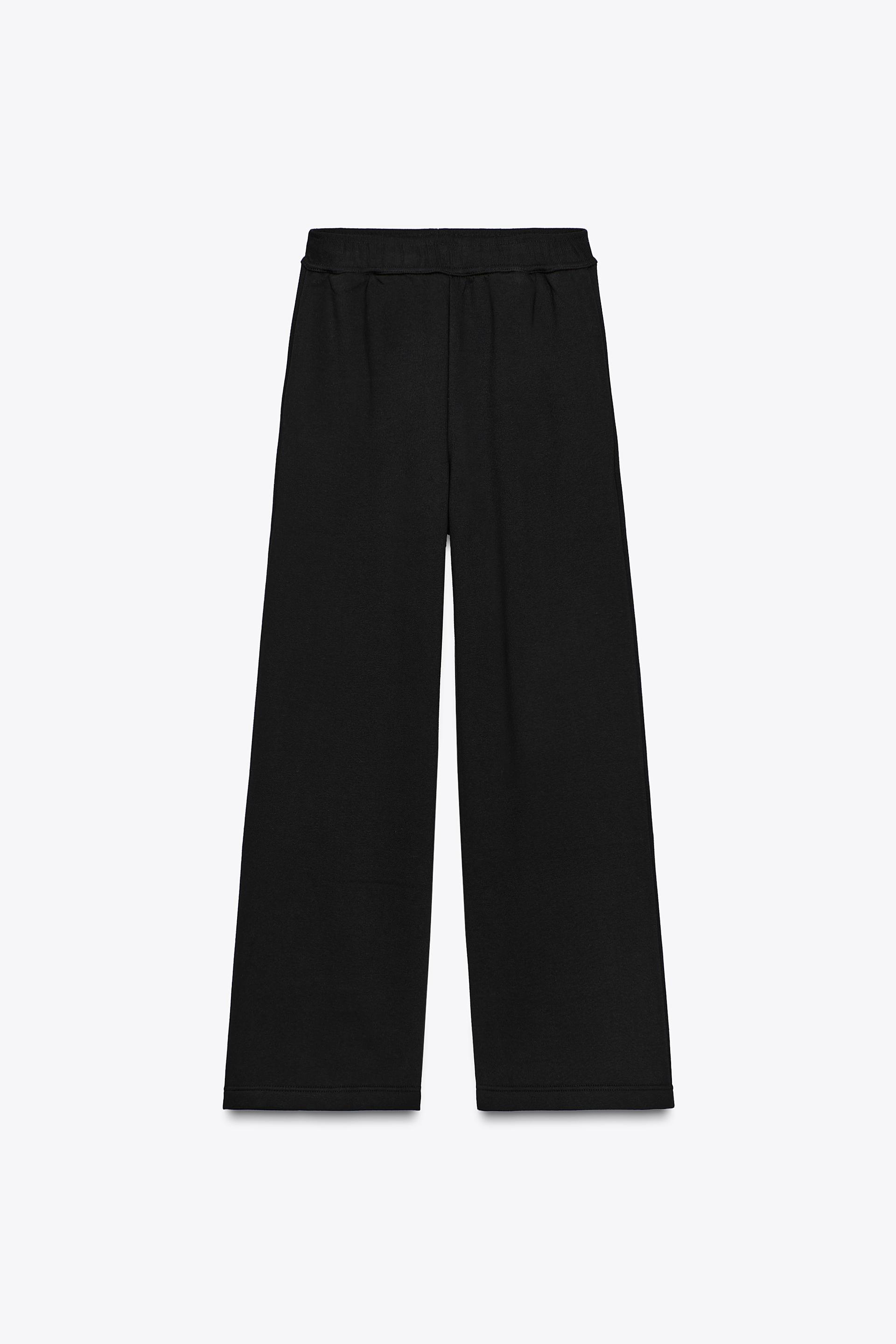 WIDE LEG FLEECE PANTS by ZARA