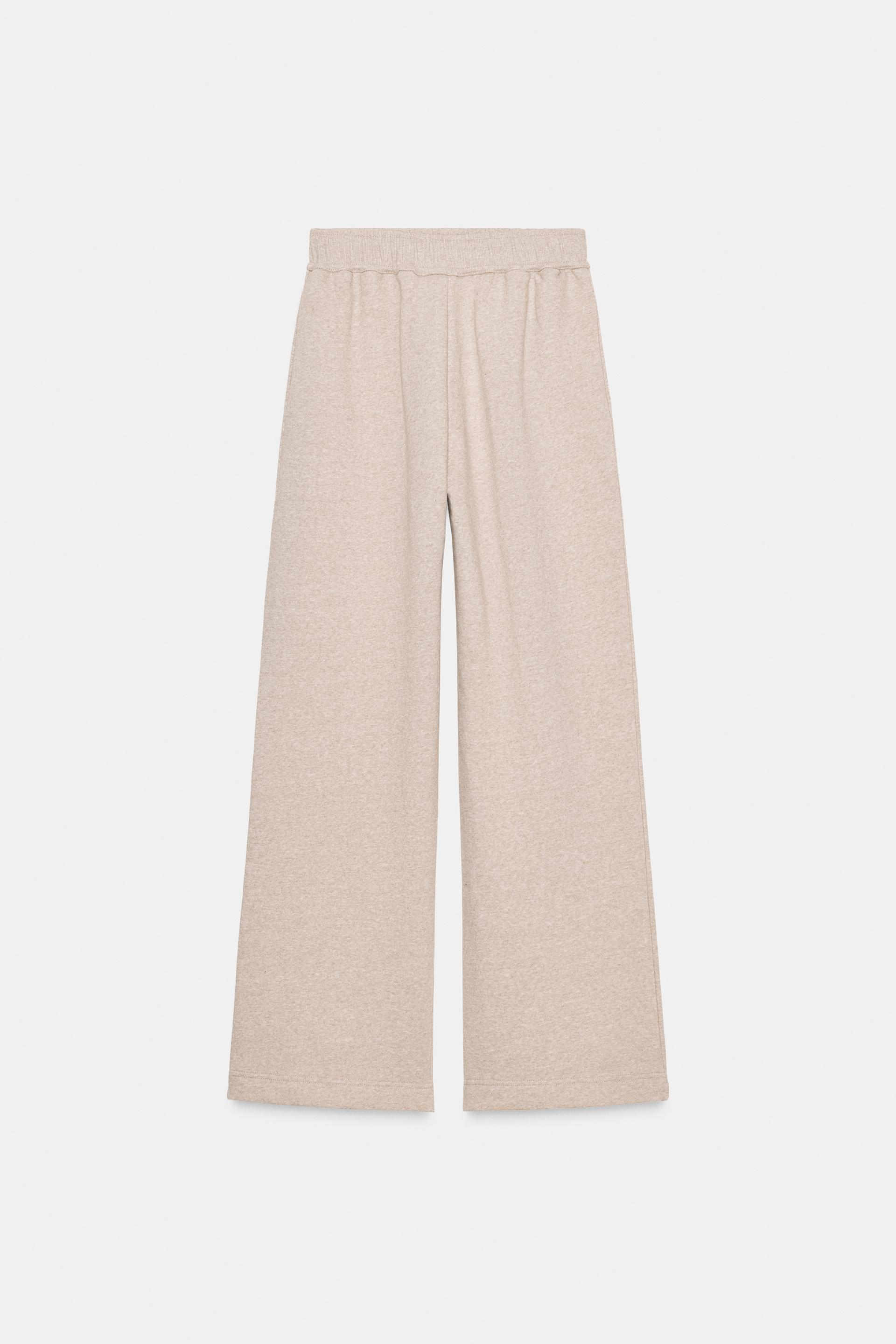 WIDE LEG FLEECE PANTS by ZARA