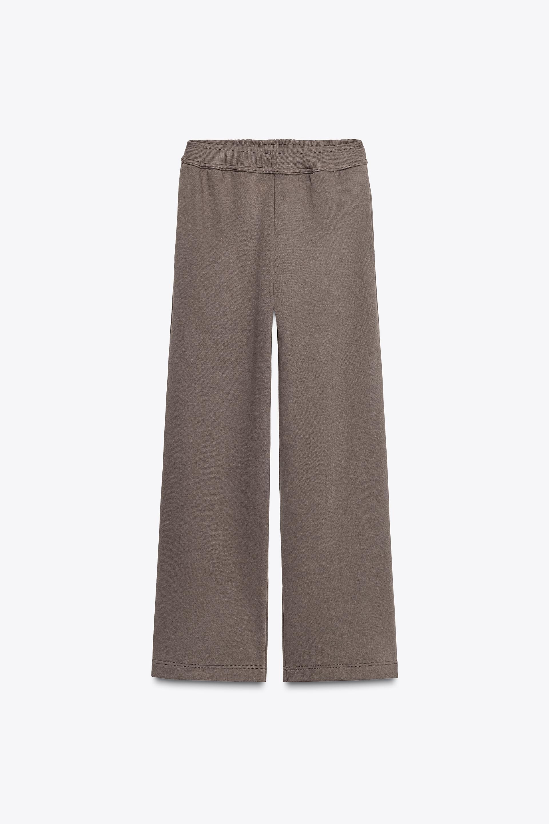 WIDE LEG FLEECE PANTS by ZARA