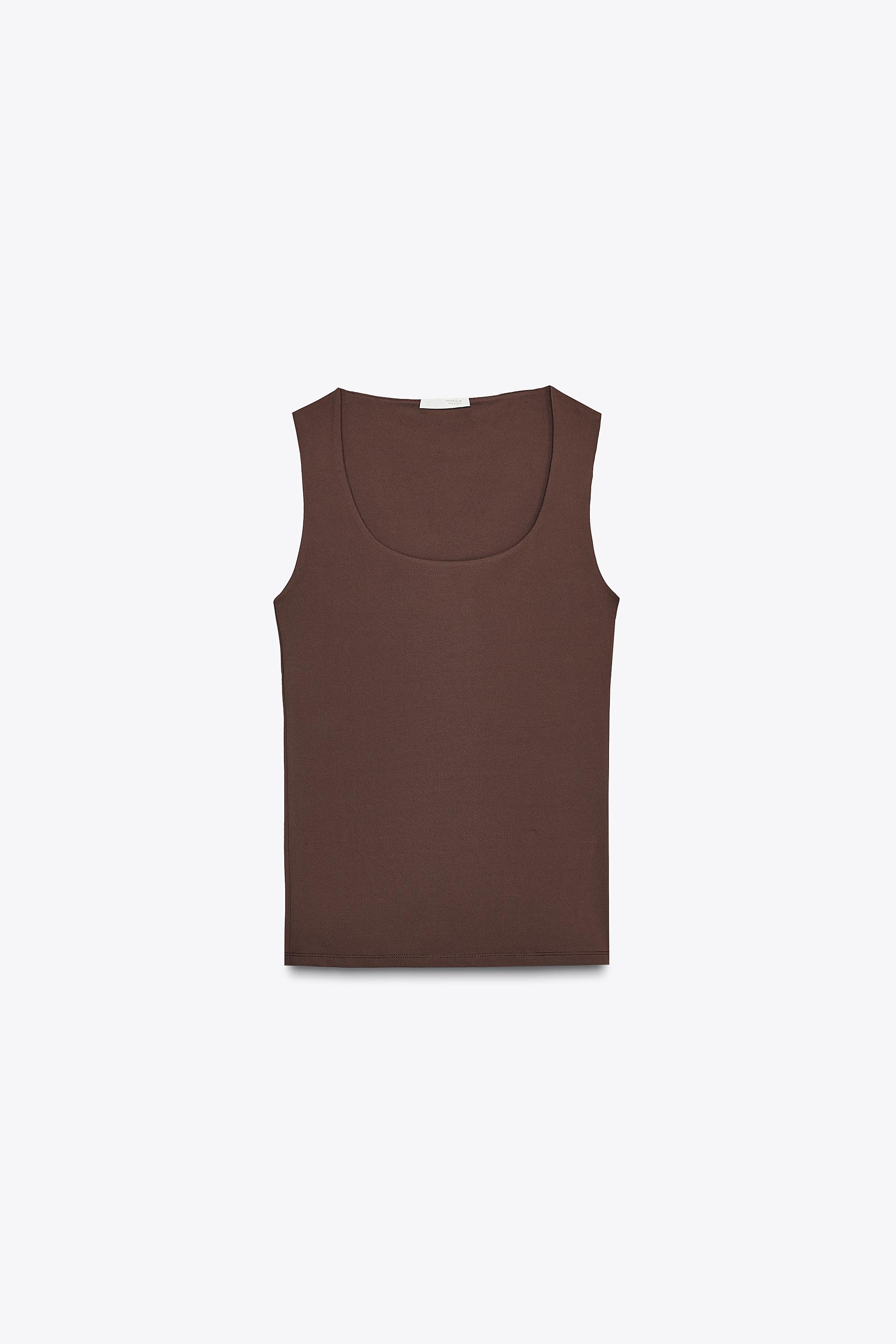 WIDE STRAP POLYAMIDE T-SHIRT by ZARA