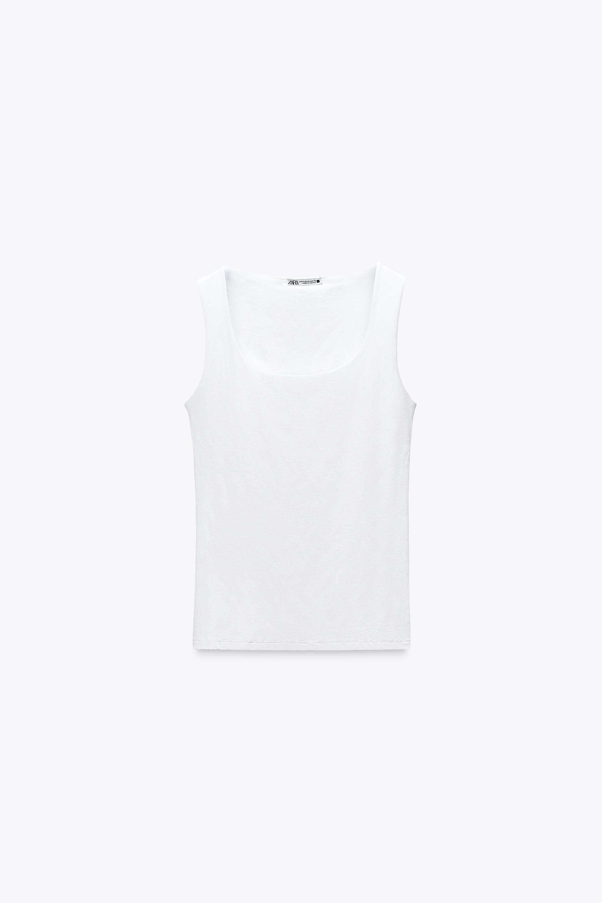 WIDE STRAP POLYAMIDE TOP by ZARA