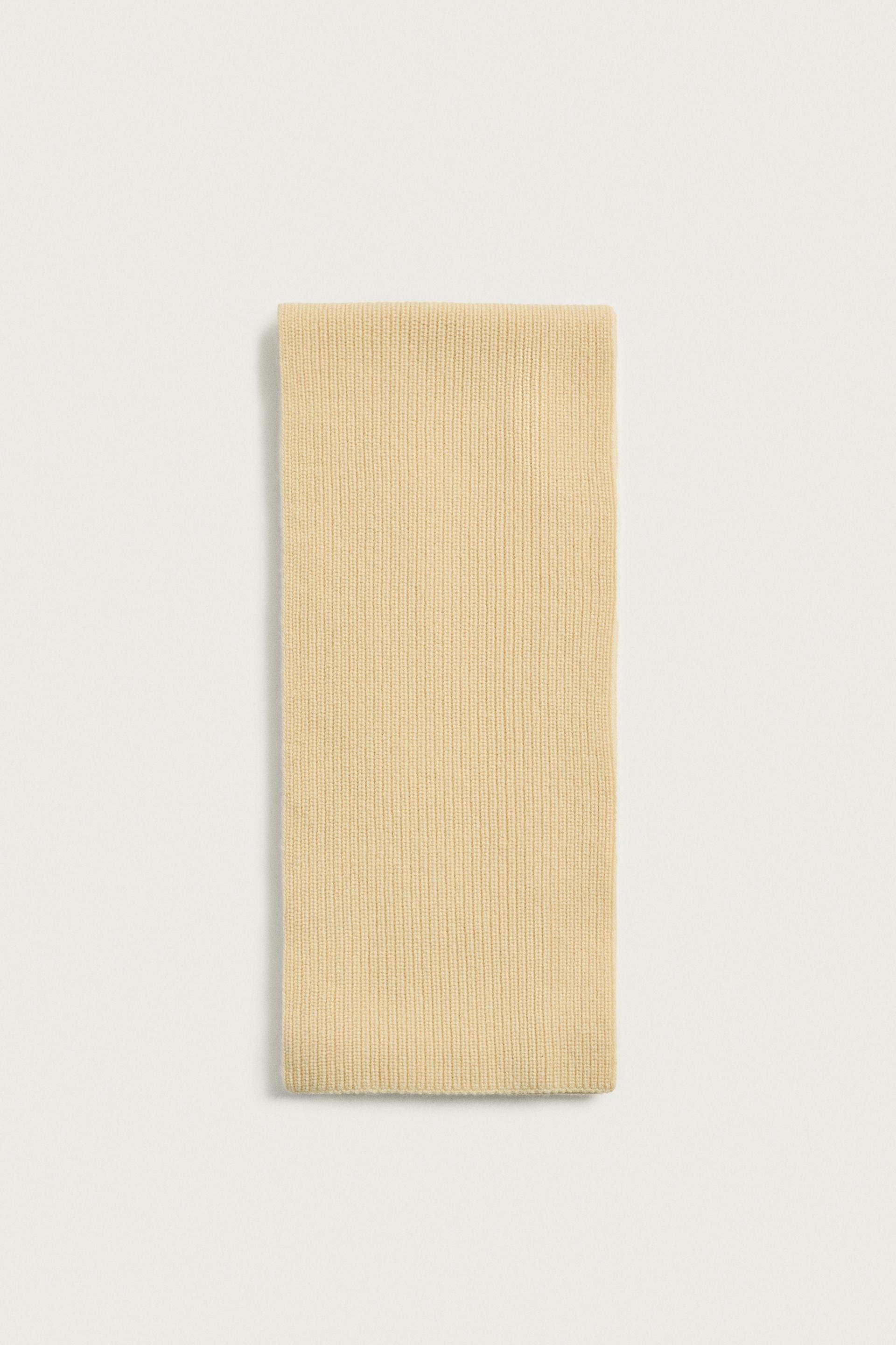 WOOL AND CASHMERE BLEND KNIT SCARF by ZARA
