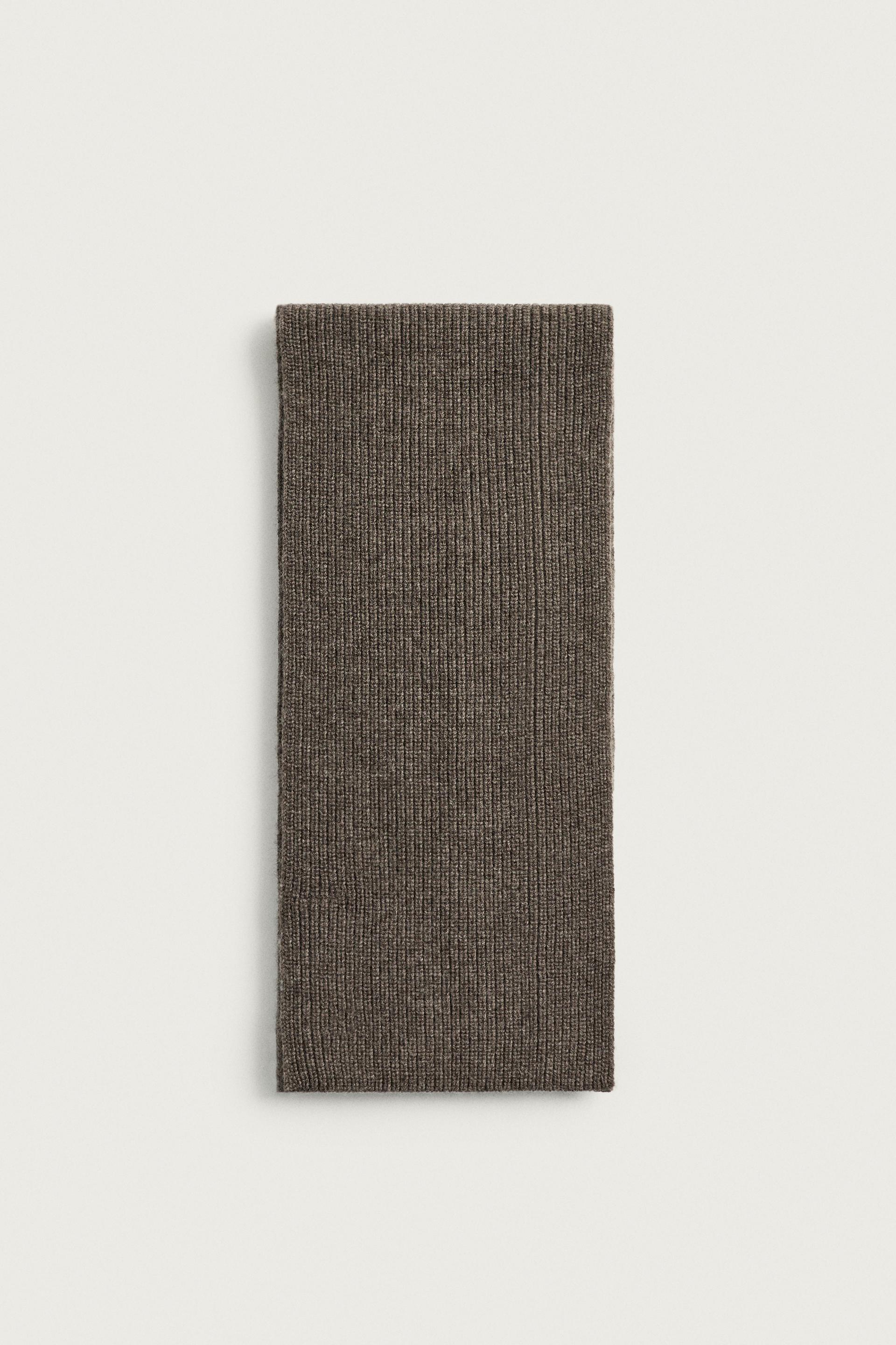 WOOL AND CASHMERE BLEND KNIT SCARF by ZARA