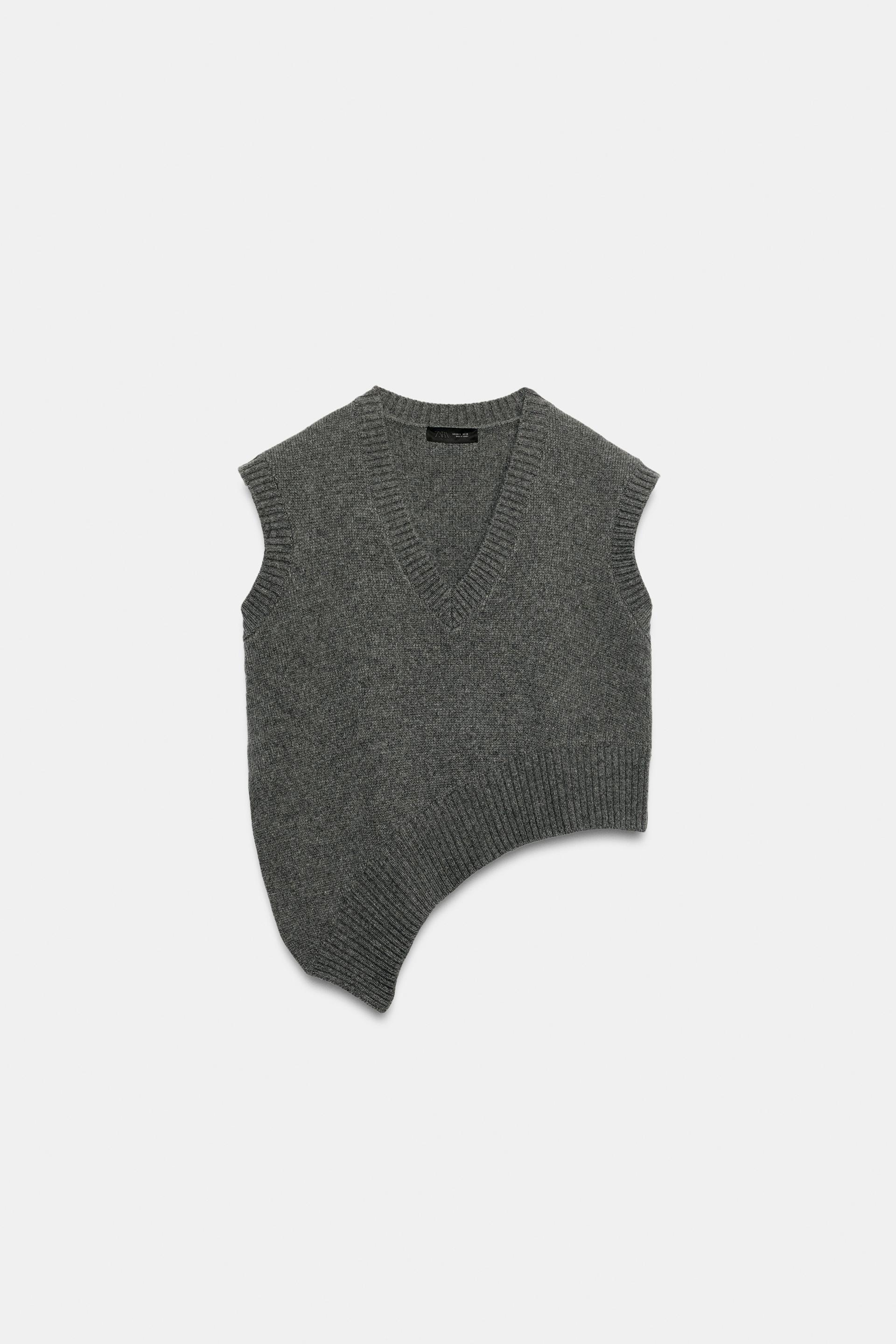 WOOL ASYMMETRICAL HEM VEST by ZARA