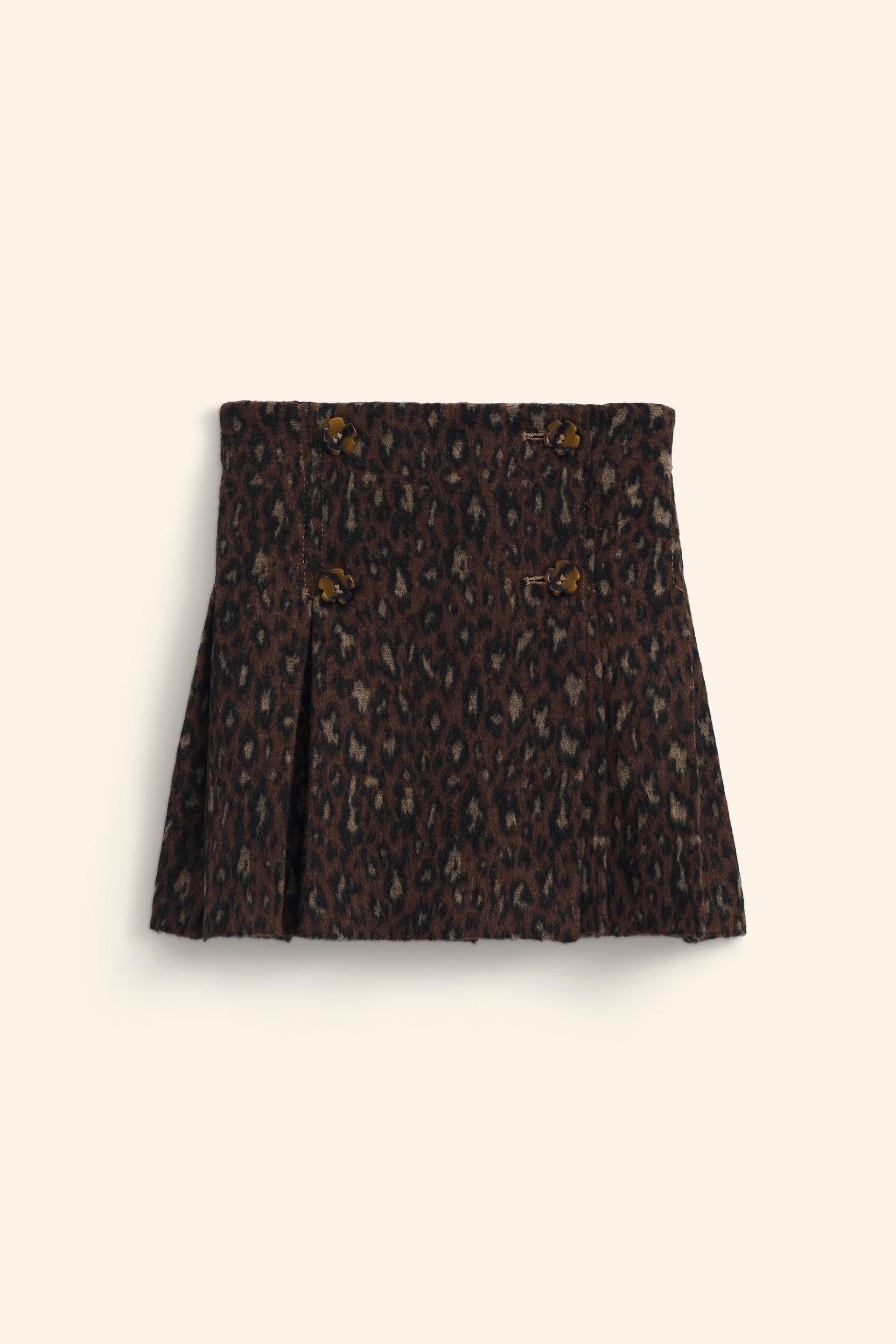 WOOL BLEND ANIMAL PRINT SKIRT LIMITED EDITION by ZARA