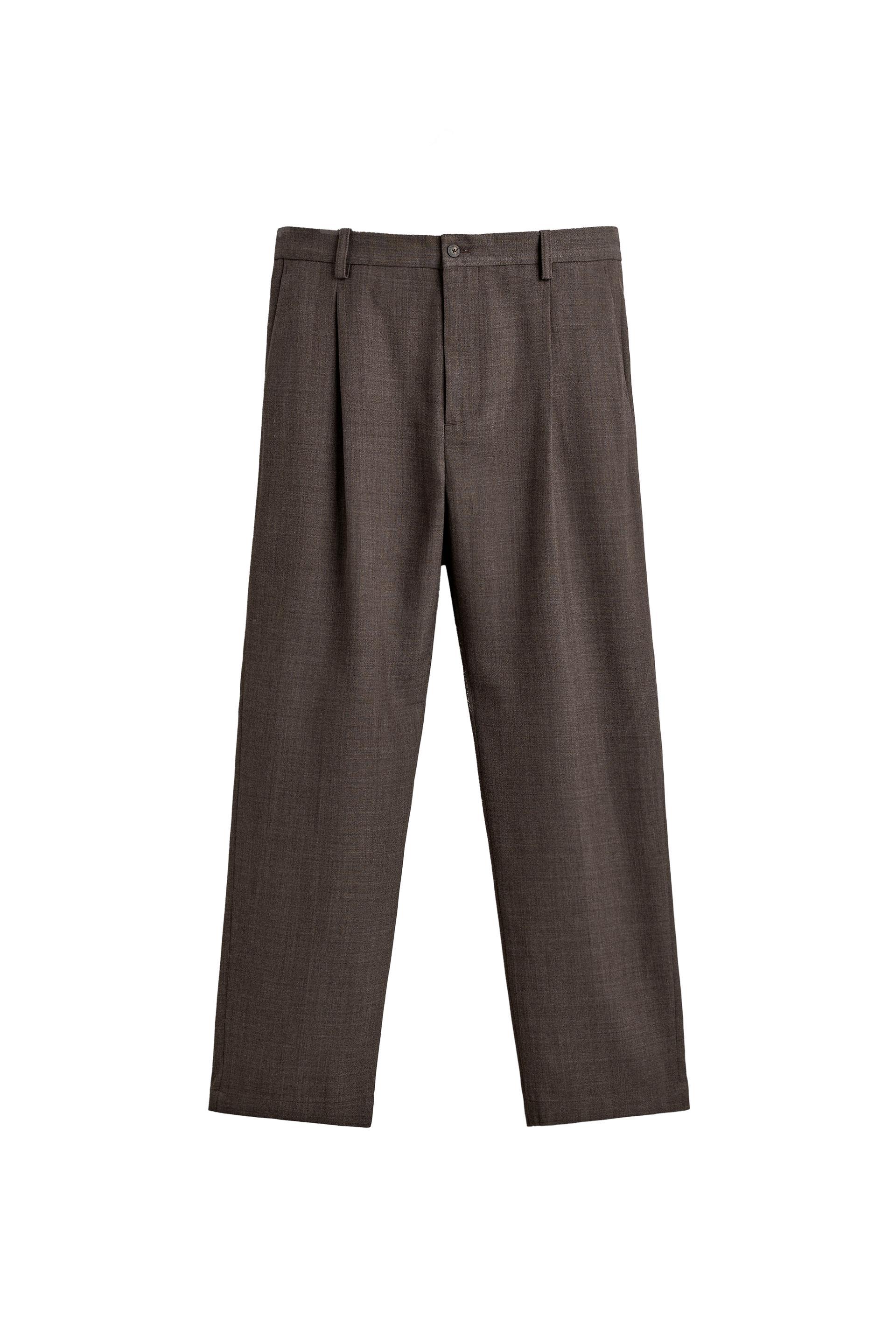 WOOL BLEND PLEATED PANTS by ZARA