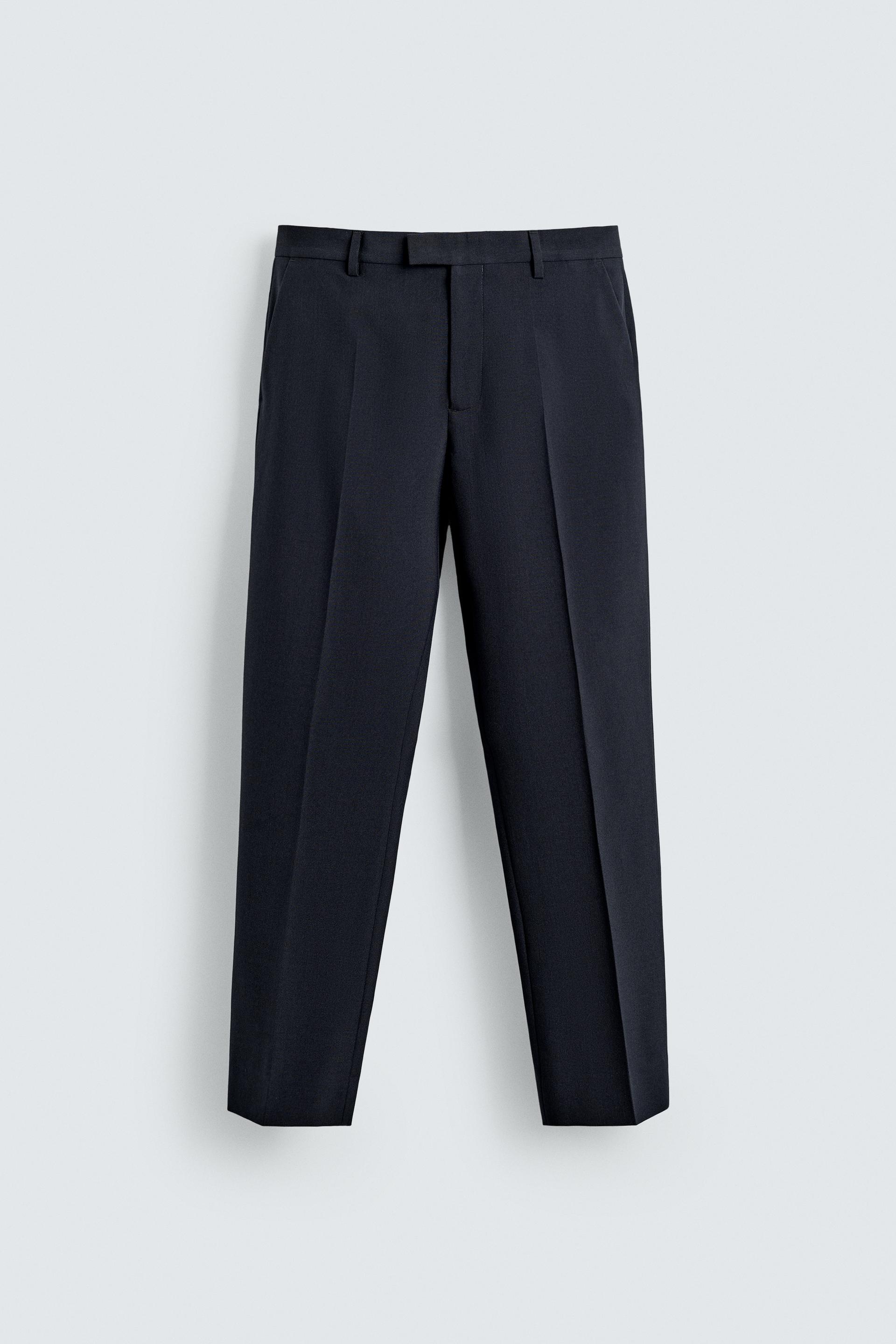 WOOL BLEND STRAIGHT FIT SUIT PANTS by ZARA