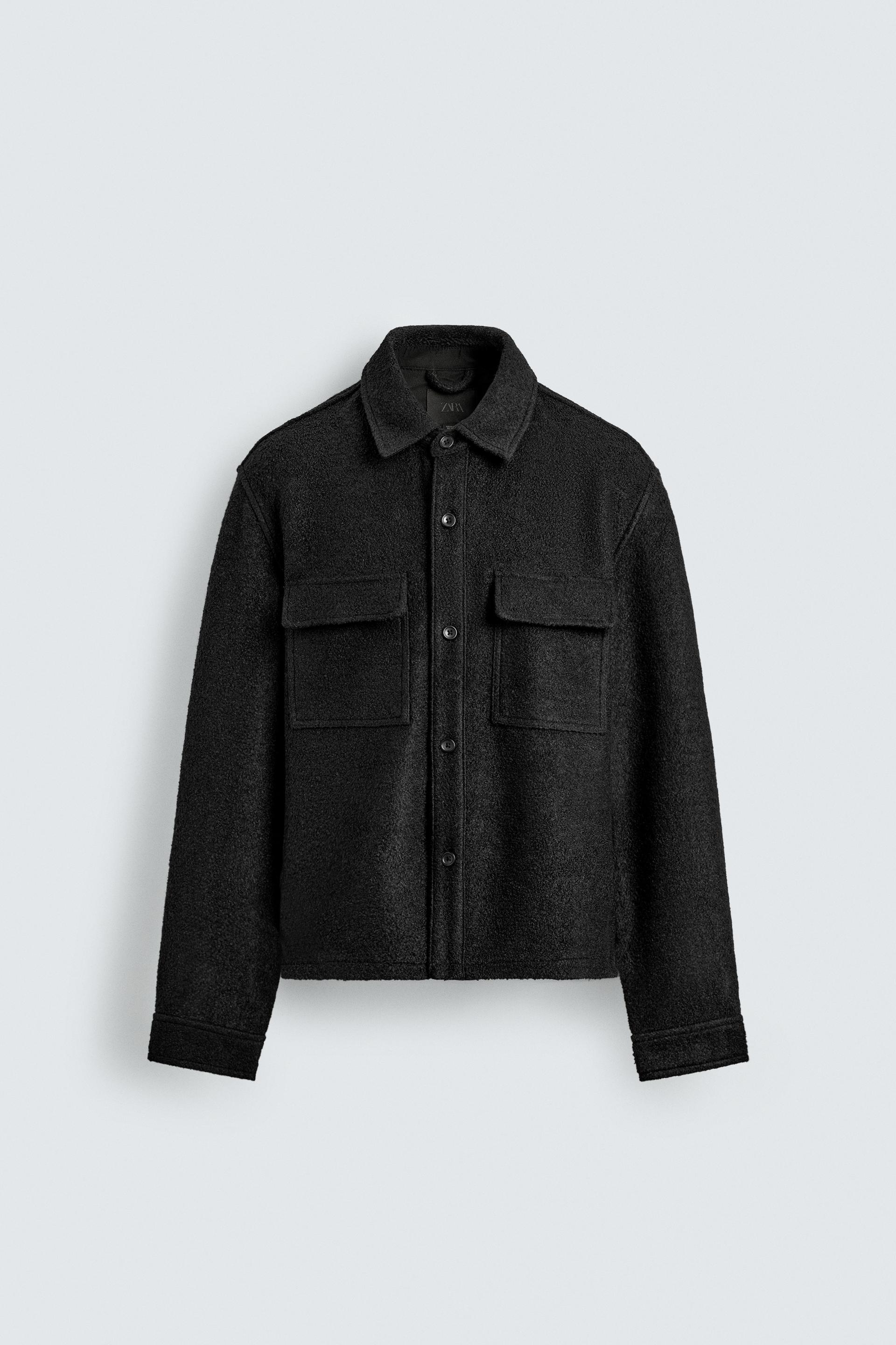 WOOL BLEND TEXTURED OVERSHIRT by ZARA