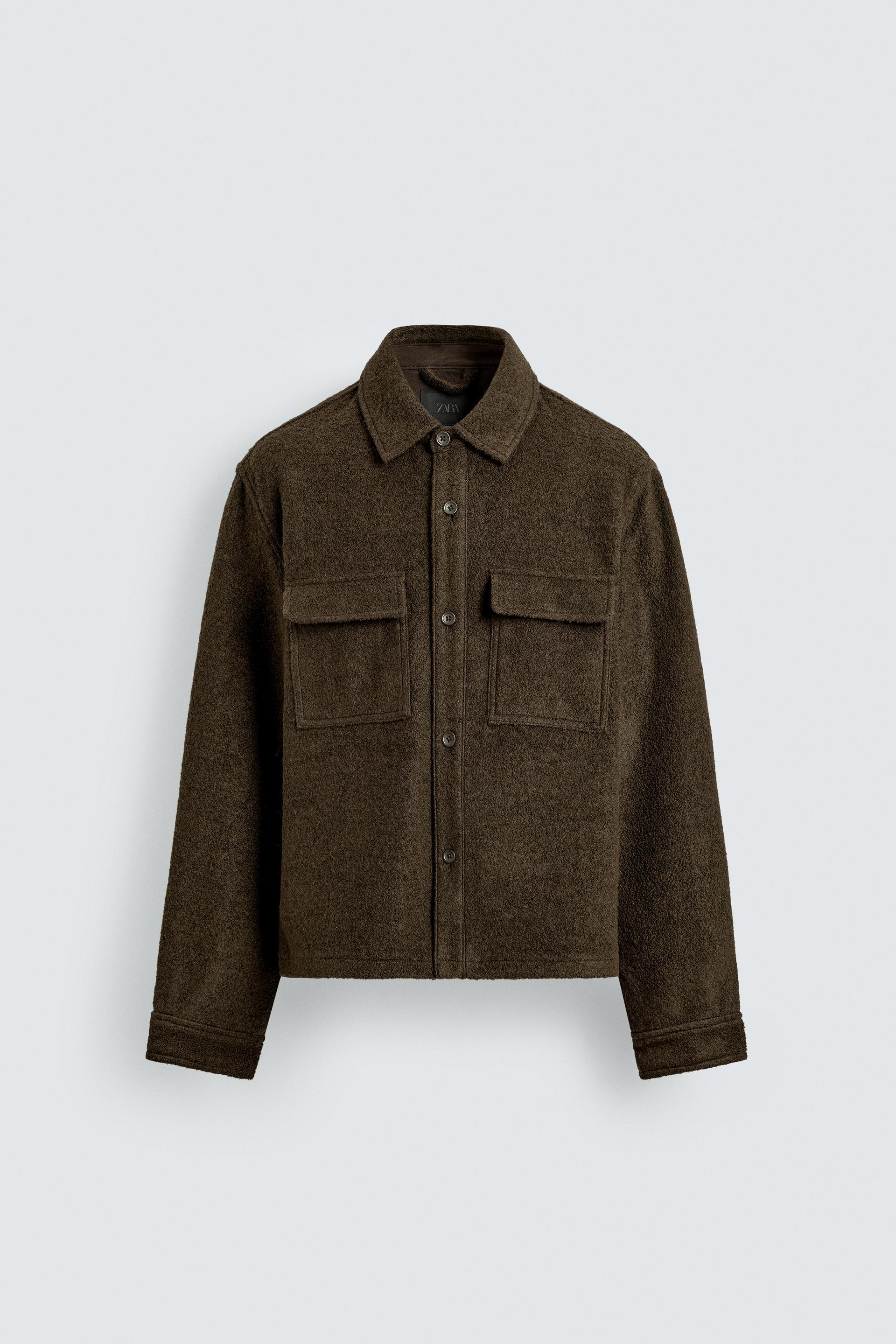 WOOL BLEND TEXTURED OVERSHIRT by ZARA