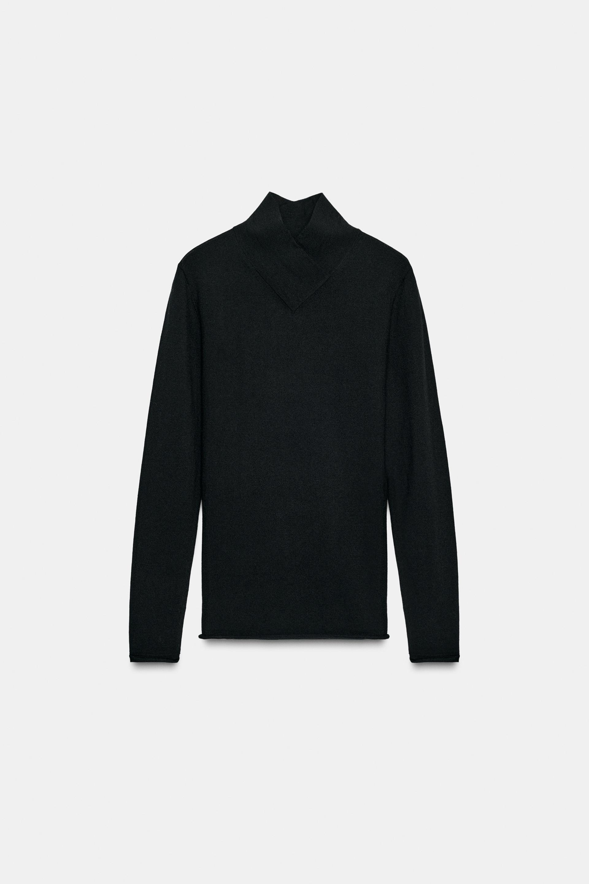 WOOL CROSSOVER HIGH NECK JUMPER by ZARA