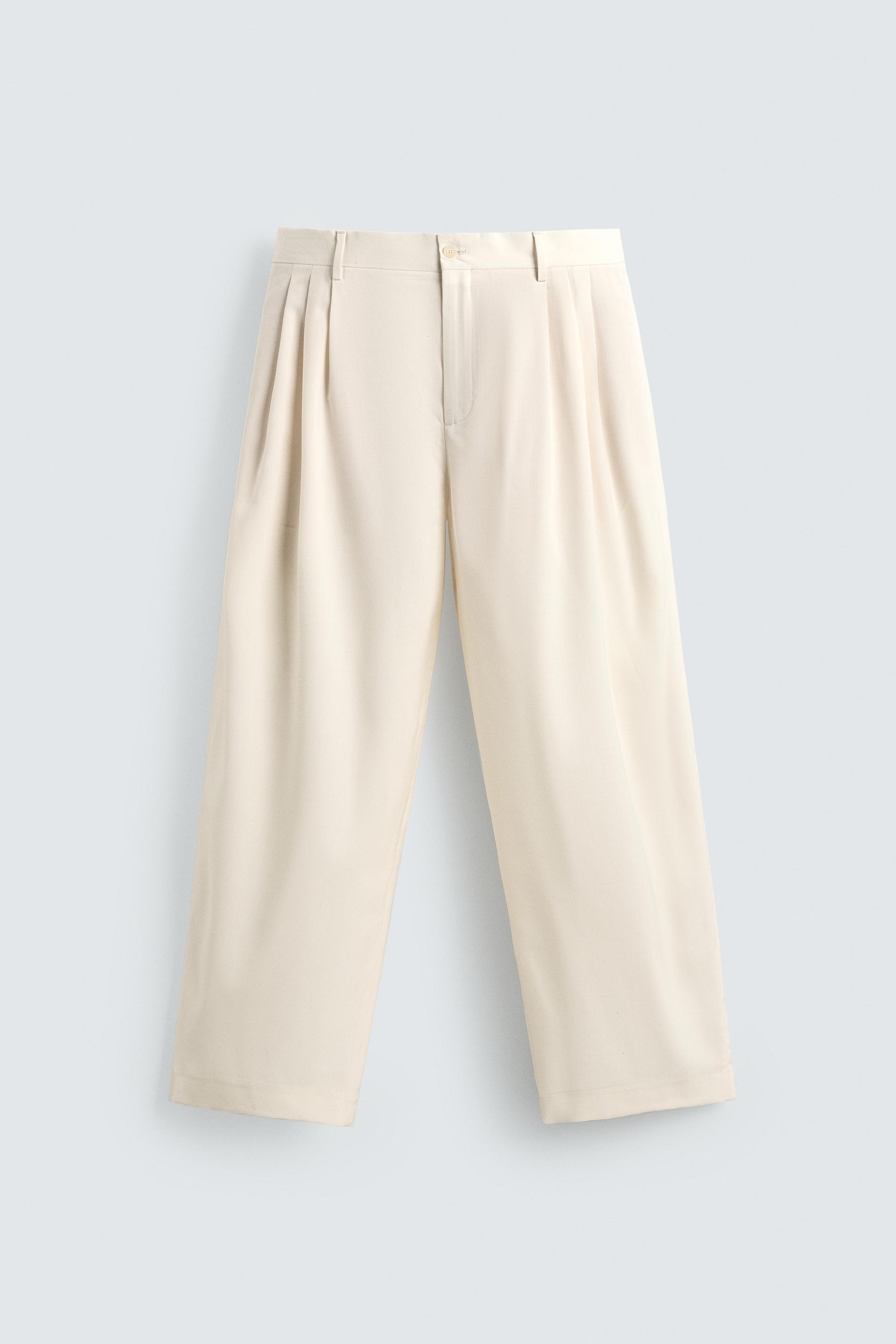 WOOL PLEATED PANTS by ZARA