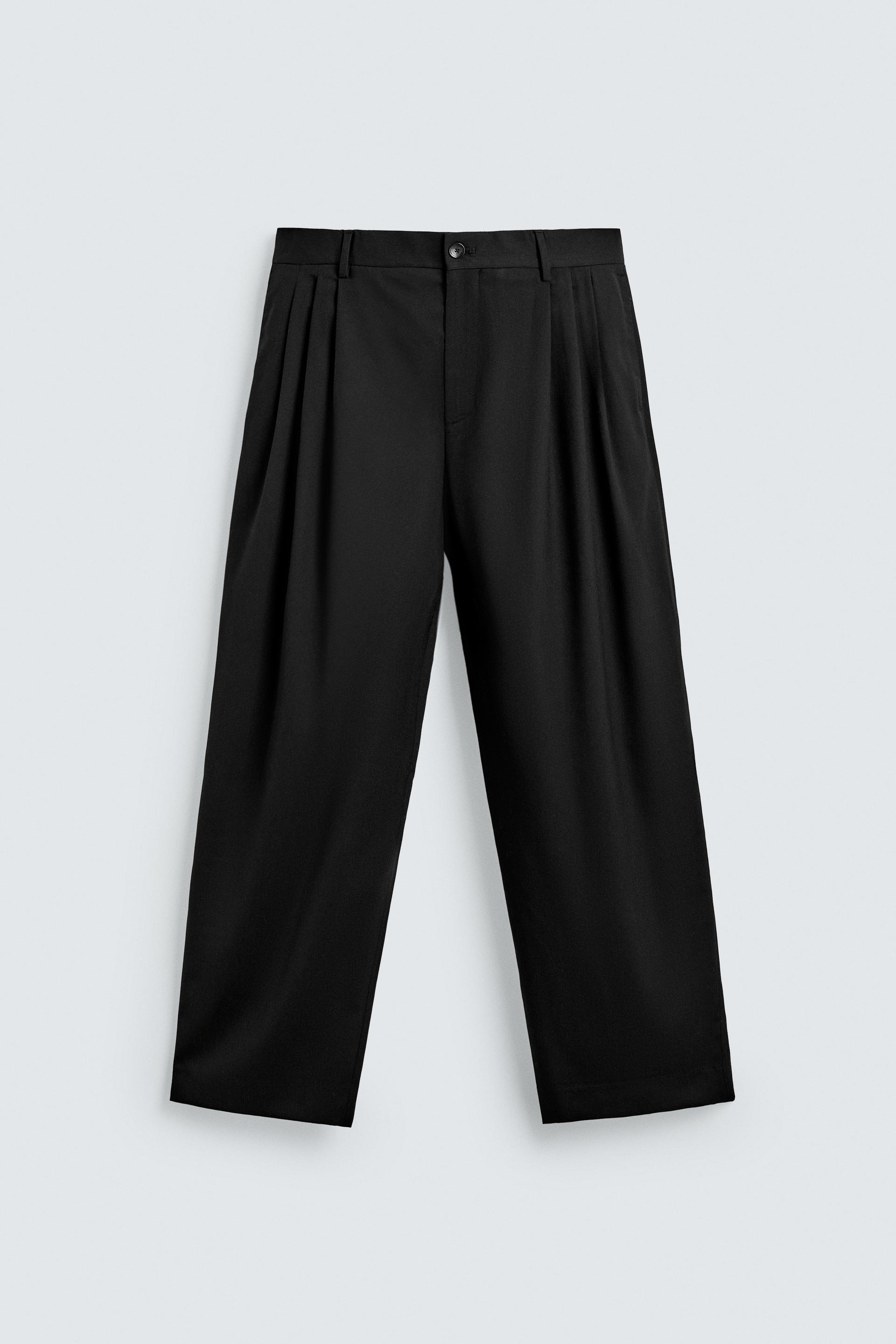 WOOL PLEATED PANTS by ZARA