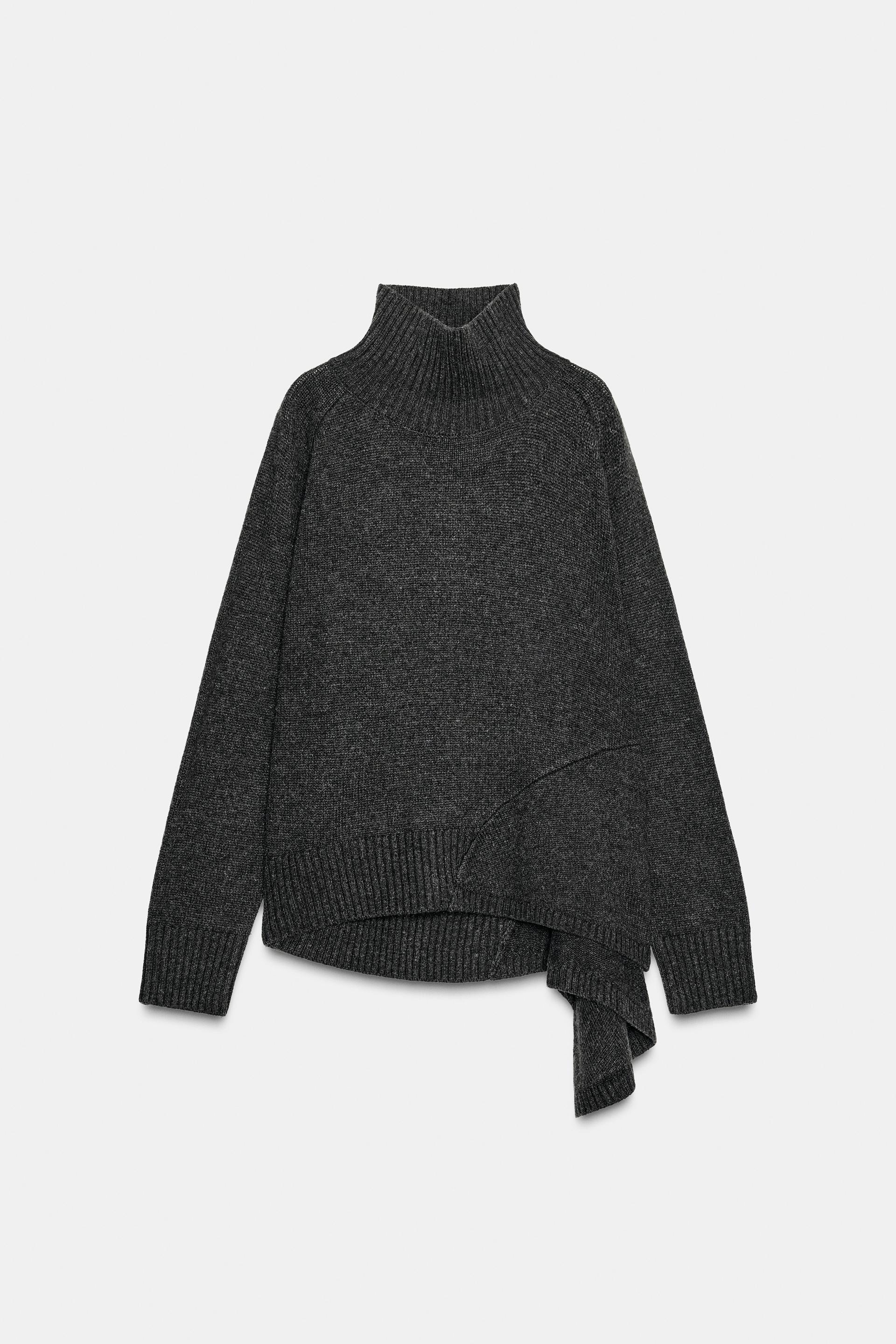 WOOL SWEATER WITH ASYMMETRIC HEM by ZARA