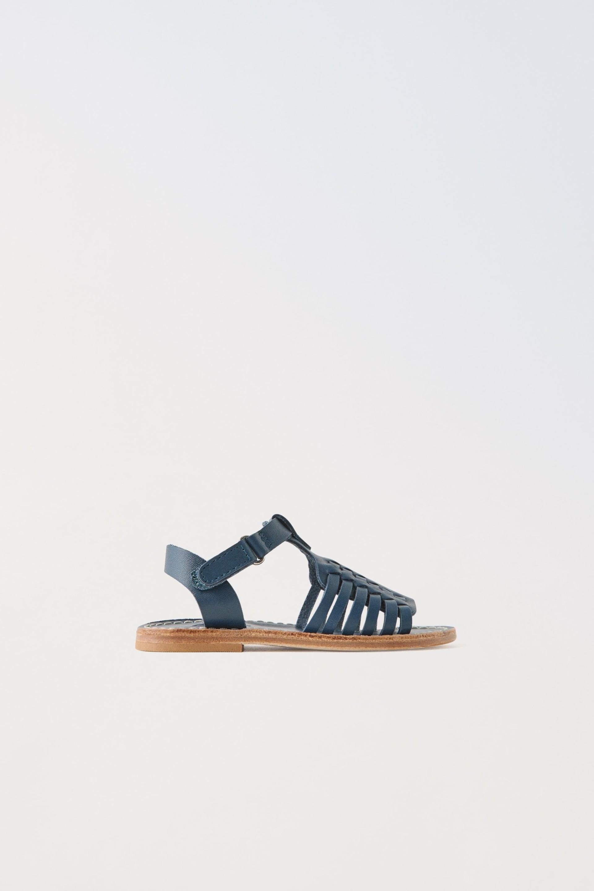 WOVEN LEATHER SANDALS by ZARA