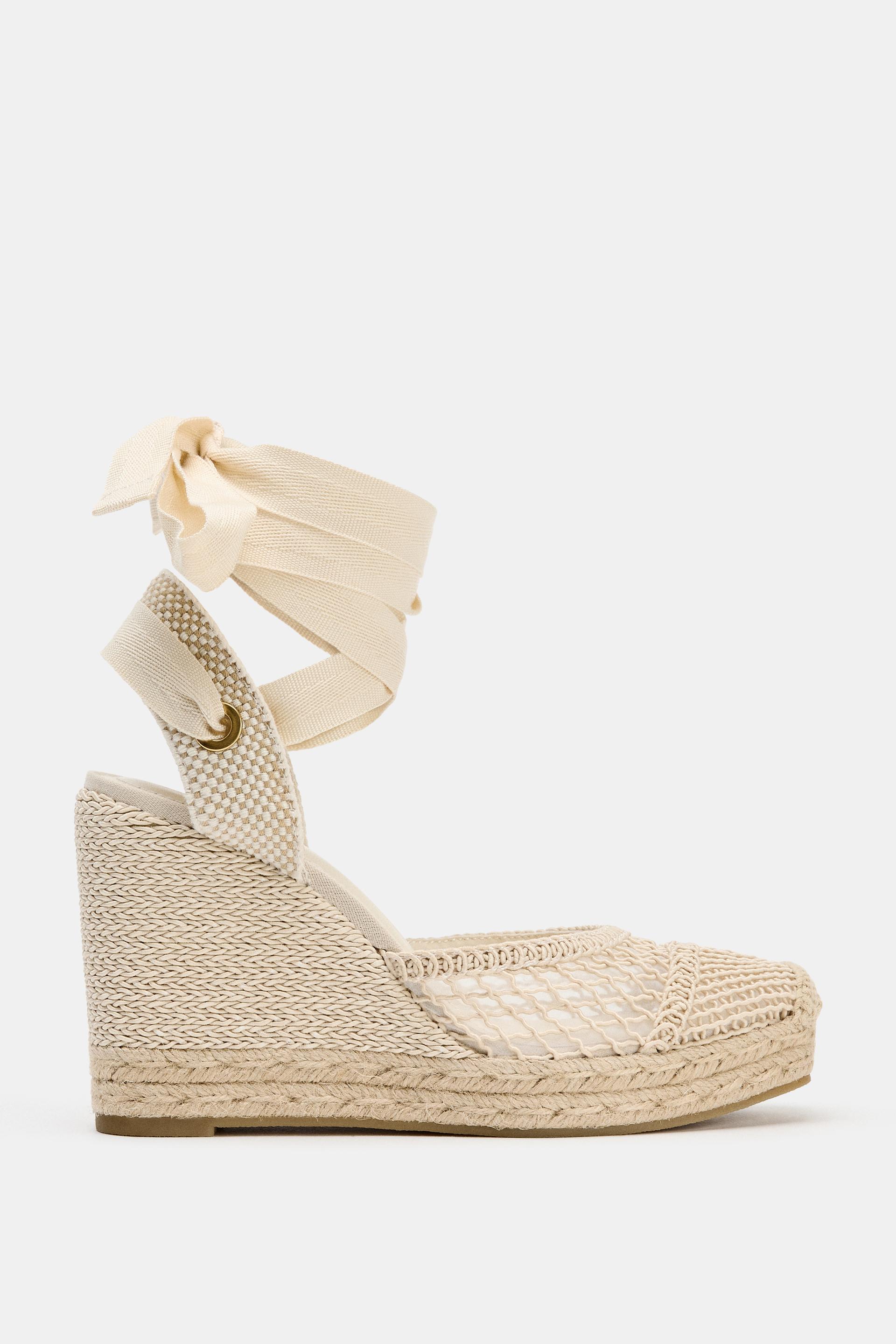 WOVEN WEDGE SANDALS by ZARA