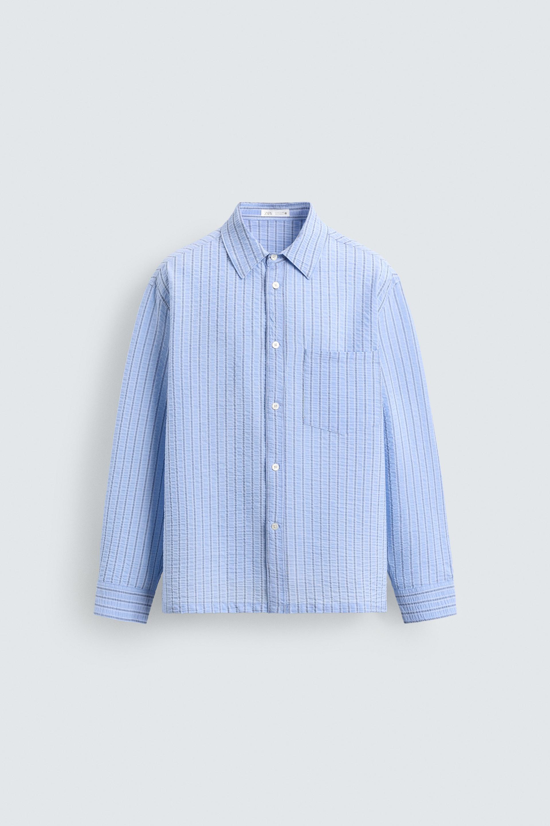 WRINKLED STRIPED SHIRT by ZARA