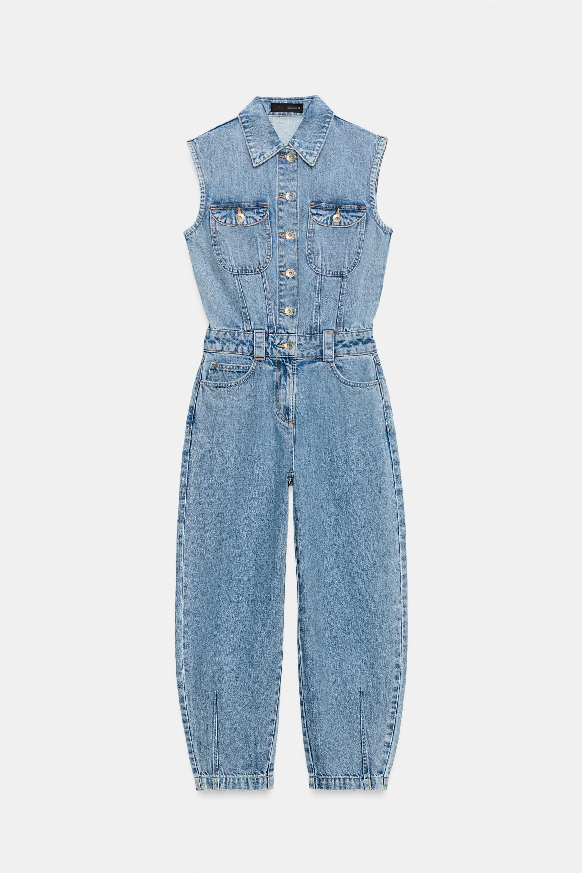 Z1975 BALLOON LEG DENIM JUMPSUIT by ZARA