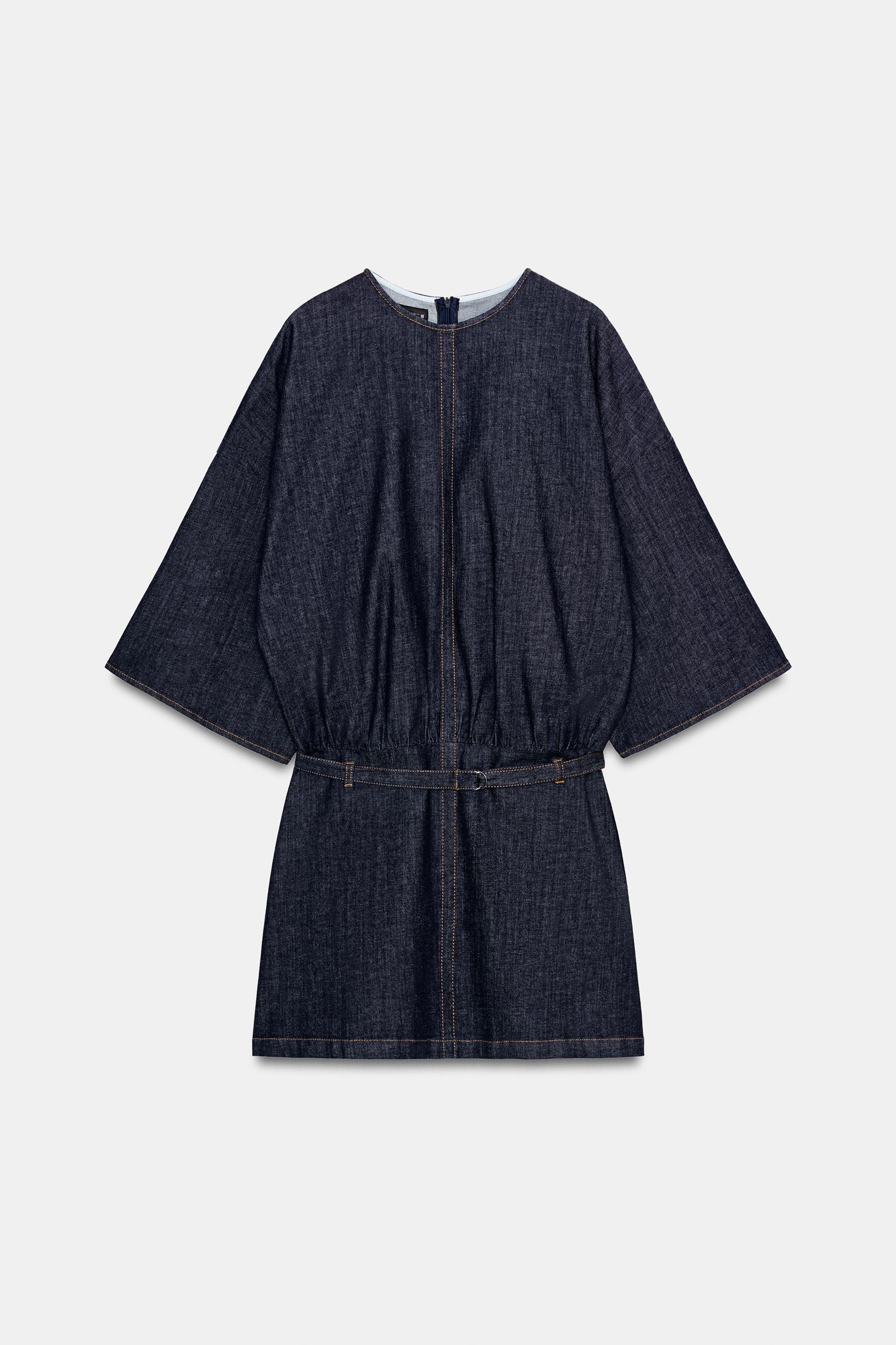 Z1975 BELTED DENIM DRESS by ZARA