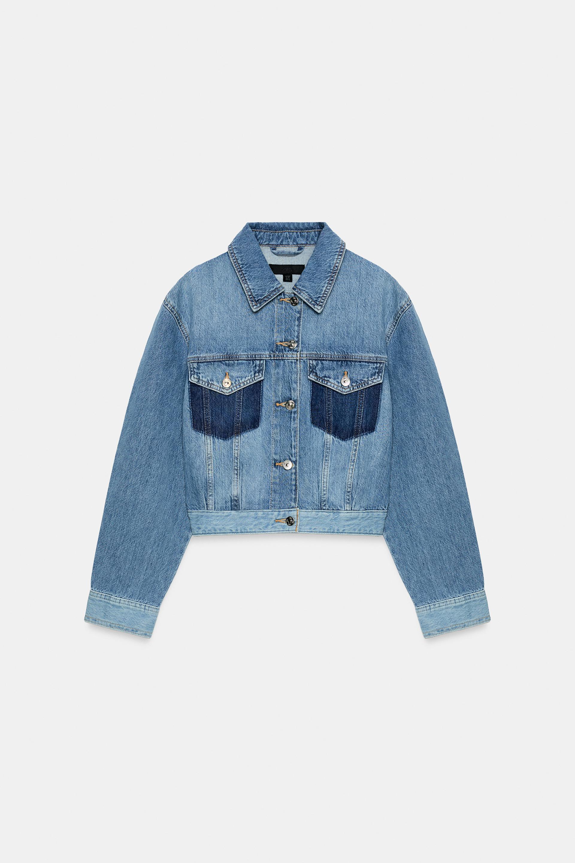 Z1975 CONTRASTING SHORT DENIM JACKET by ZARA