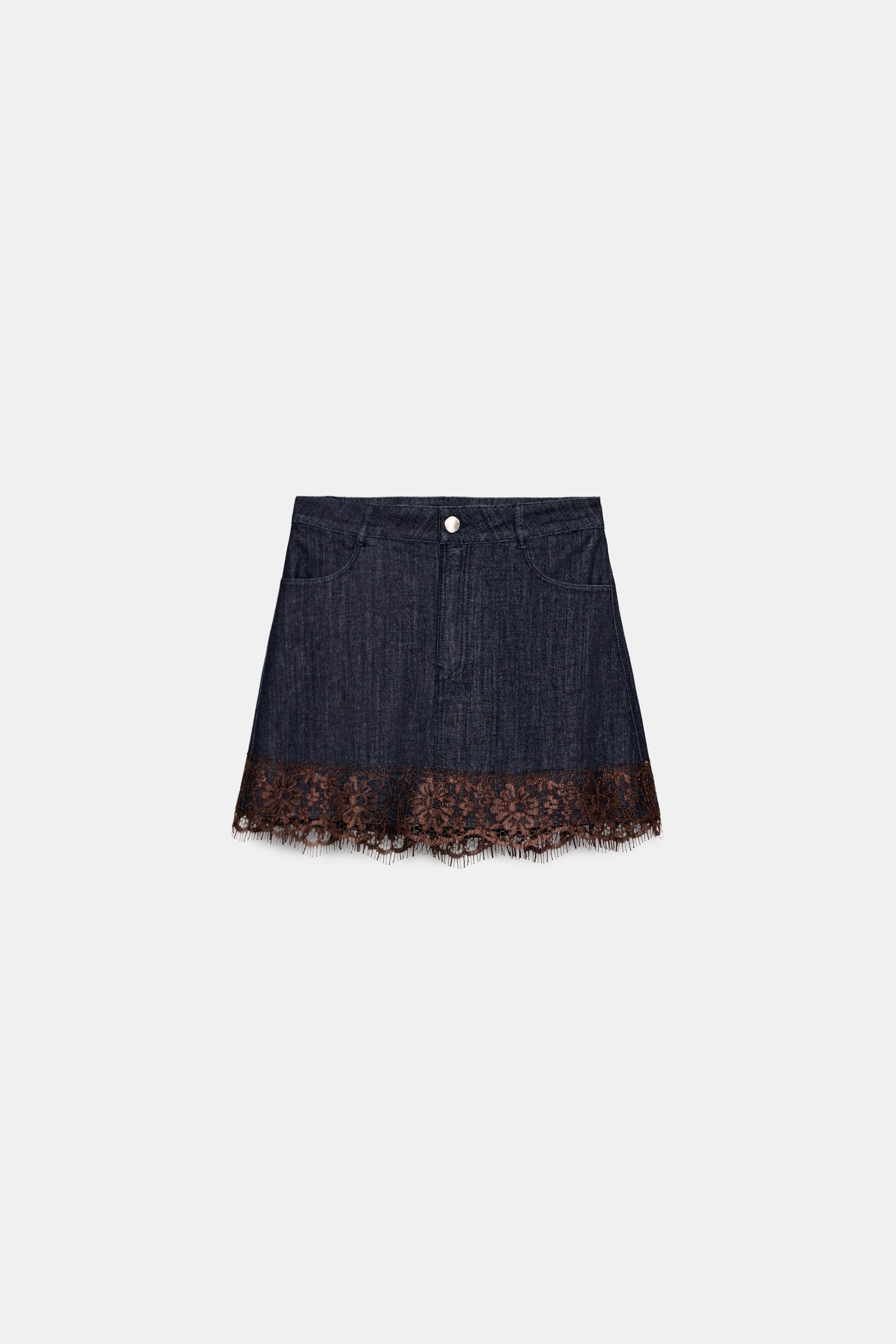 Z1975 DENIM LACE SKORT by ZARA