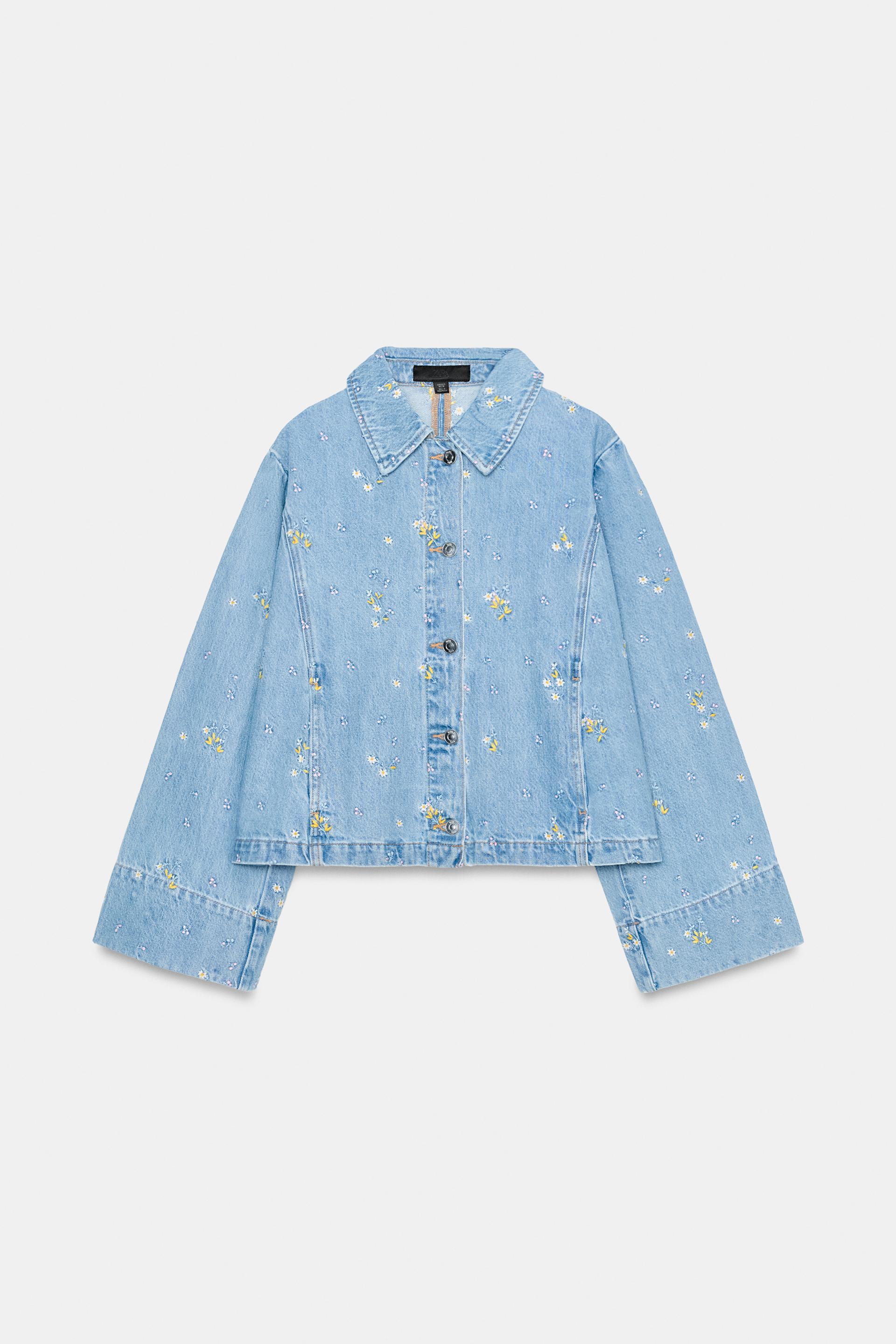 Z1975 EMBROIDERED FLORAL DENIM JACKET SET by ZARA