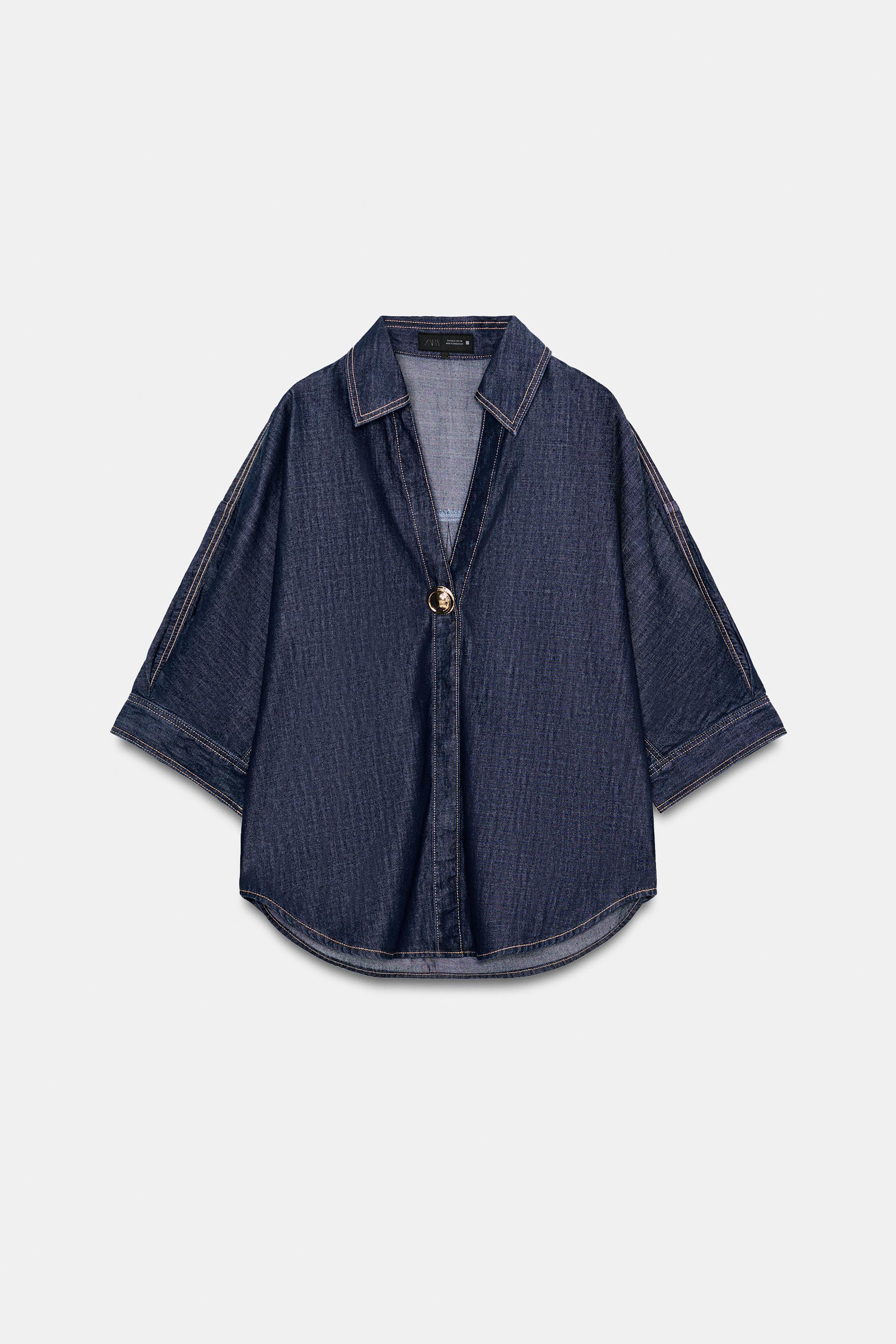 Z1975 GOLD APPLIQUÉ DENIM SHIRT by ZARA