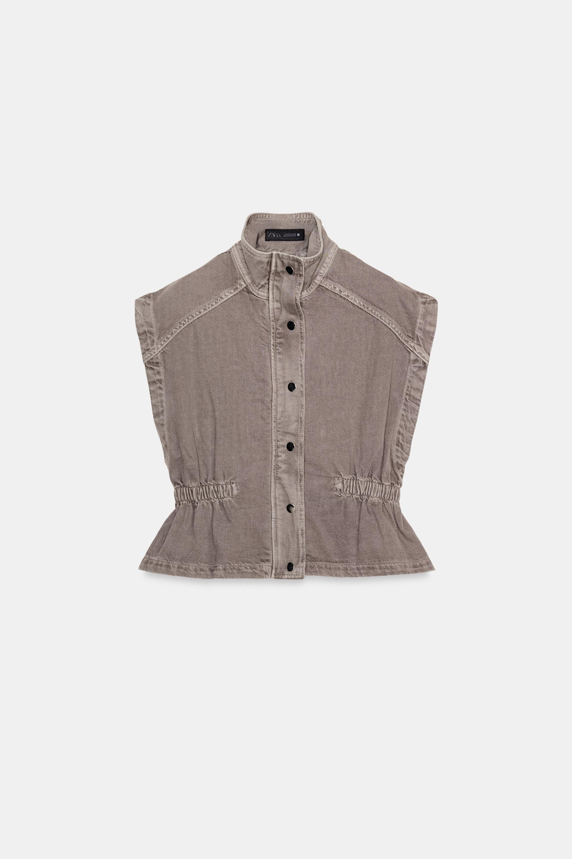 Z1975 HIGH-COLLAR DENIM VEST by ZARA