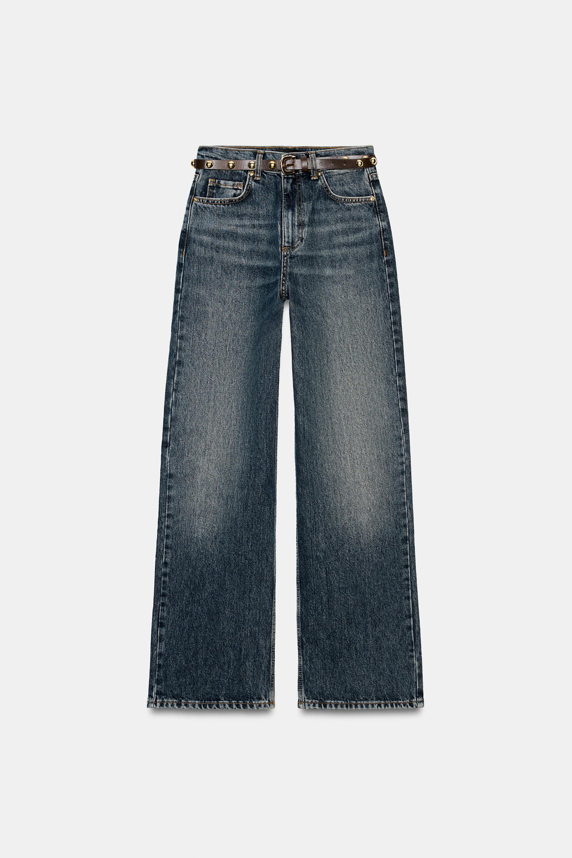Z1975 HIGH WAISTED STRAIGHT TAPERED JEANS WITH BELT by ZARA