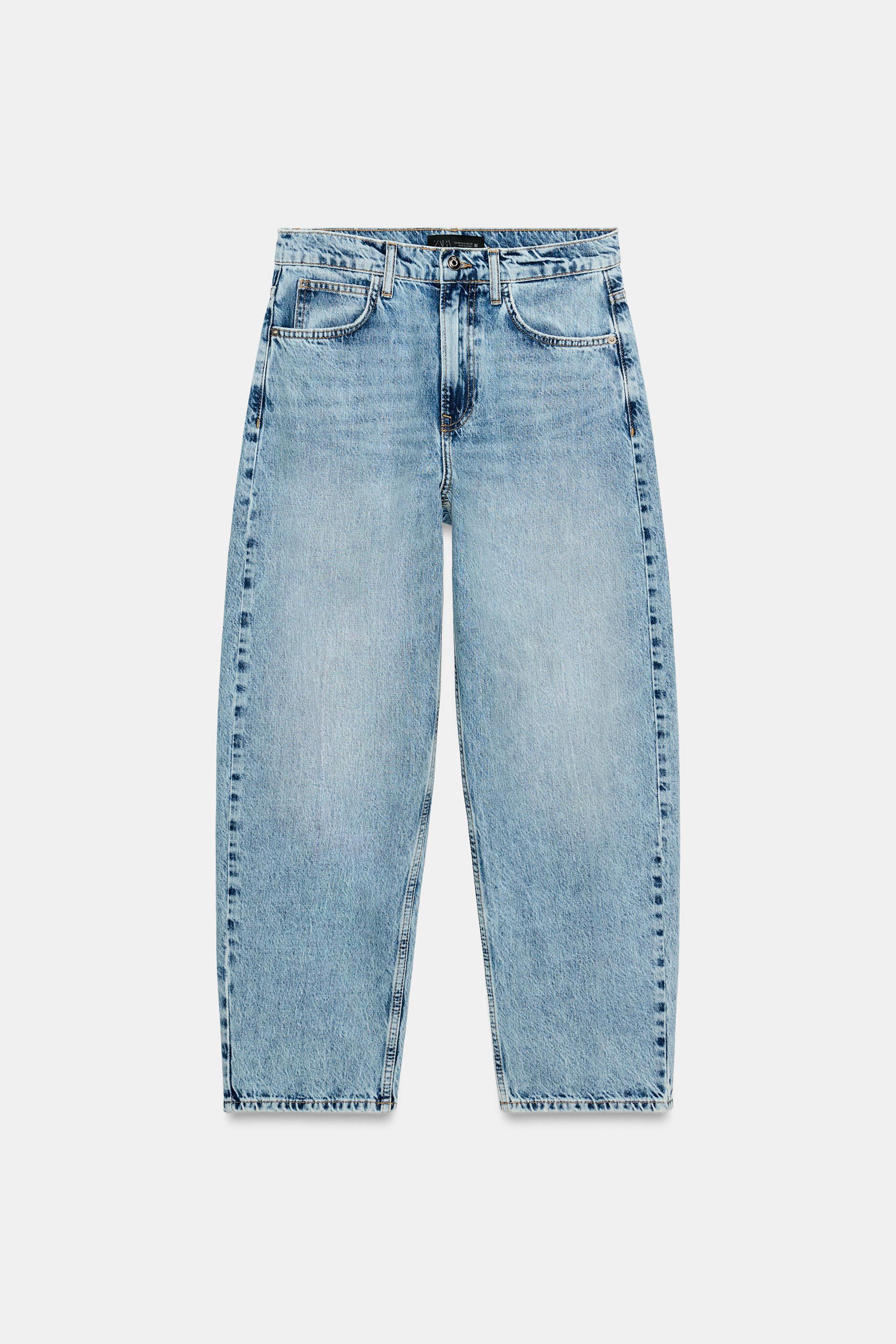 Z1975 MID-RISE BARREL JEANS WITH PRESSED CREASE by ZARA
