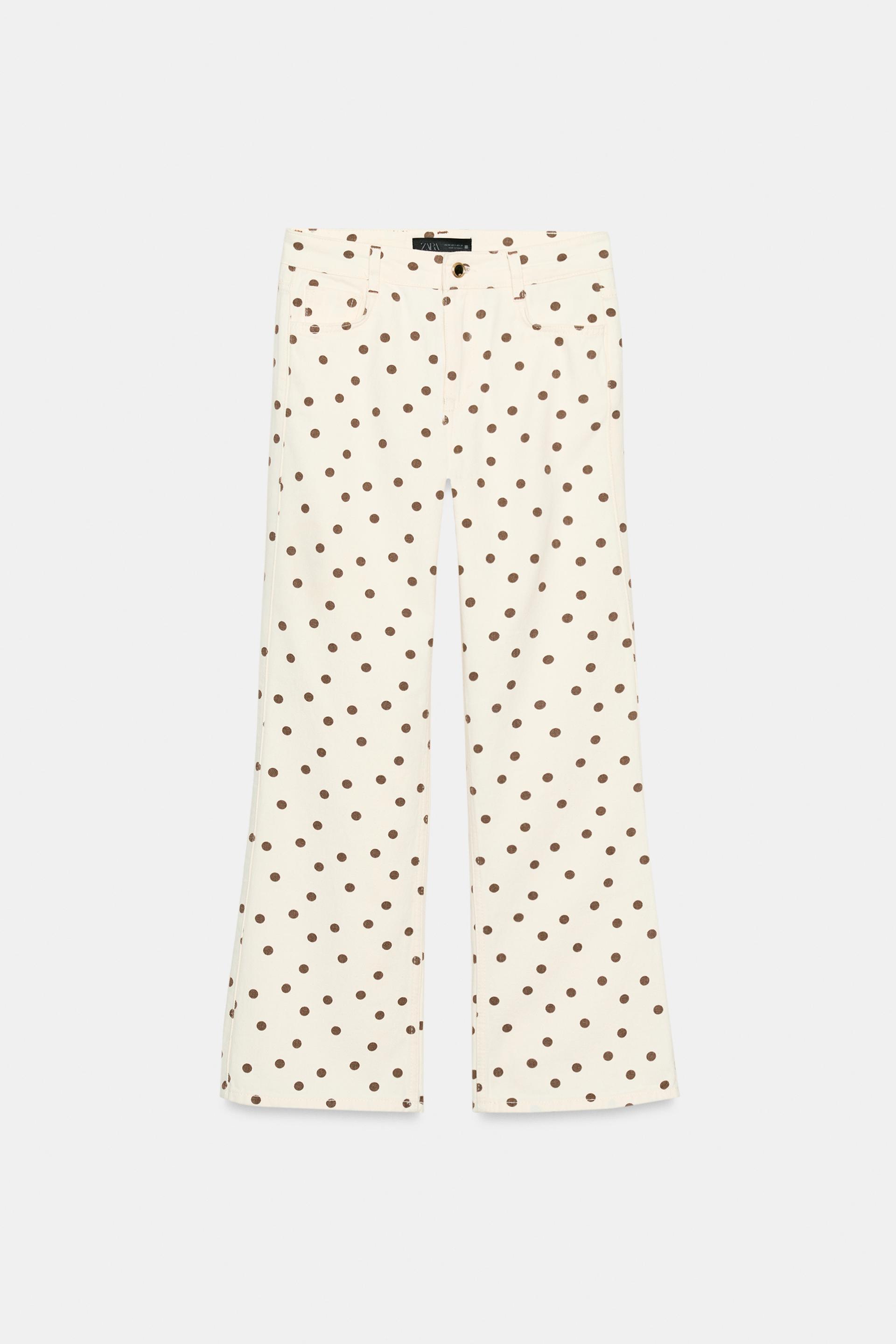 Z1975 MID-RISE MINI FLARE POLKA DOT JEANS by ZARA