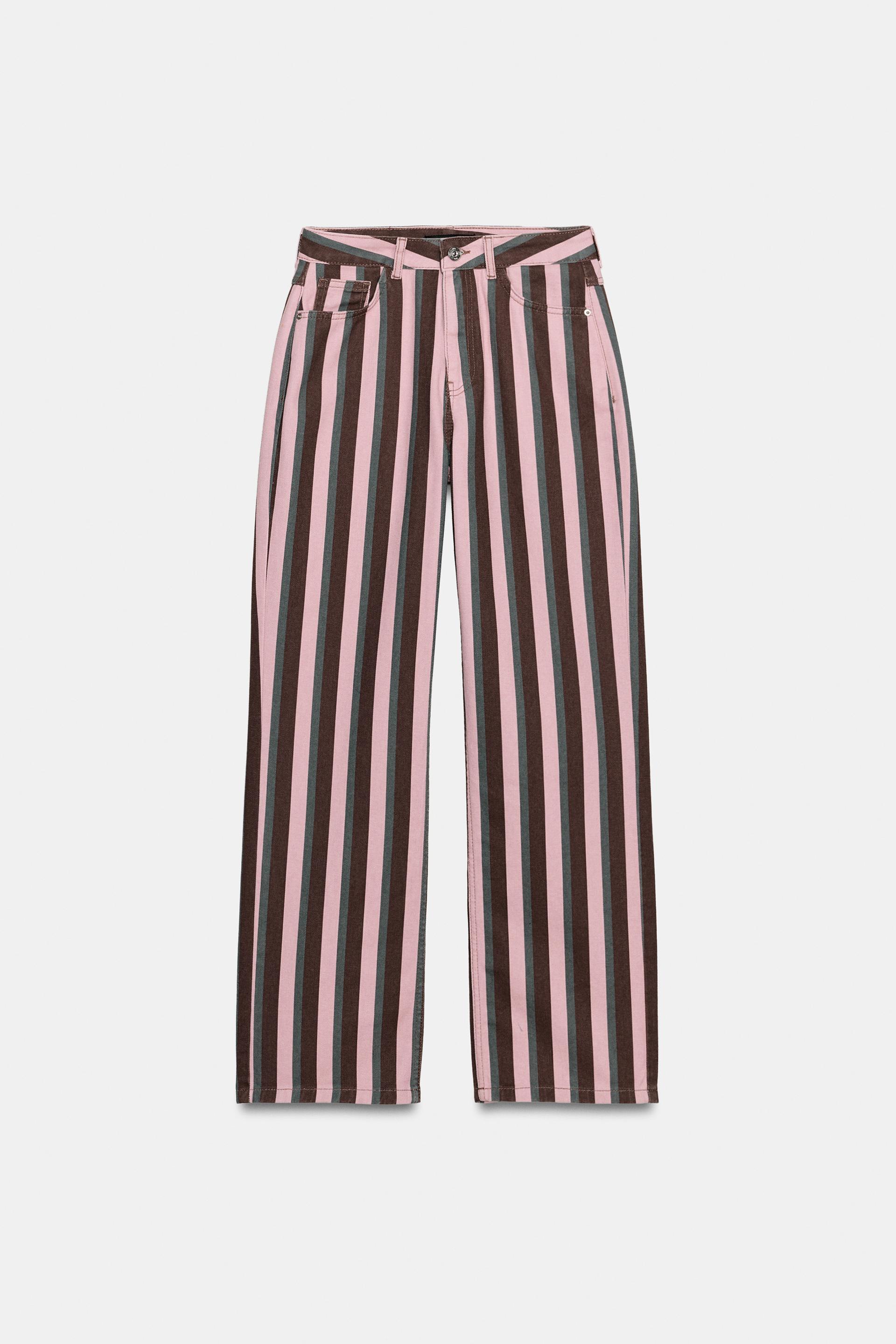 Z1975 MID-RISE STRIPED STRAIGHT LEG JEANS by ZARA
