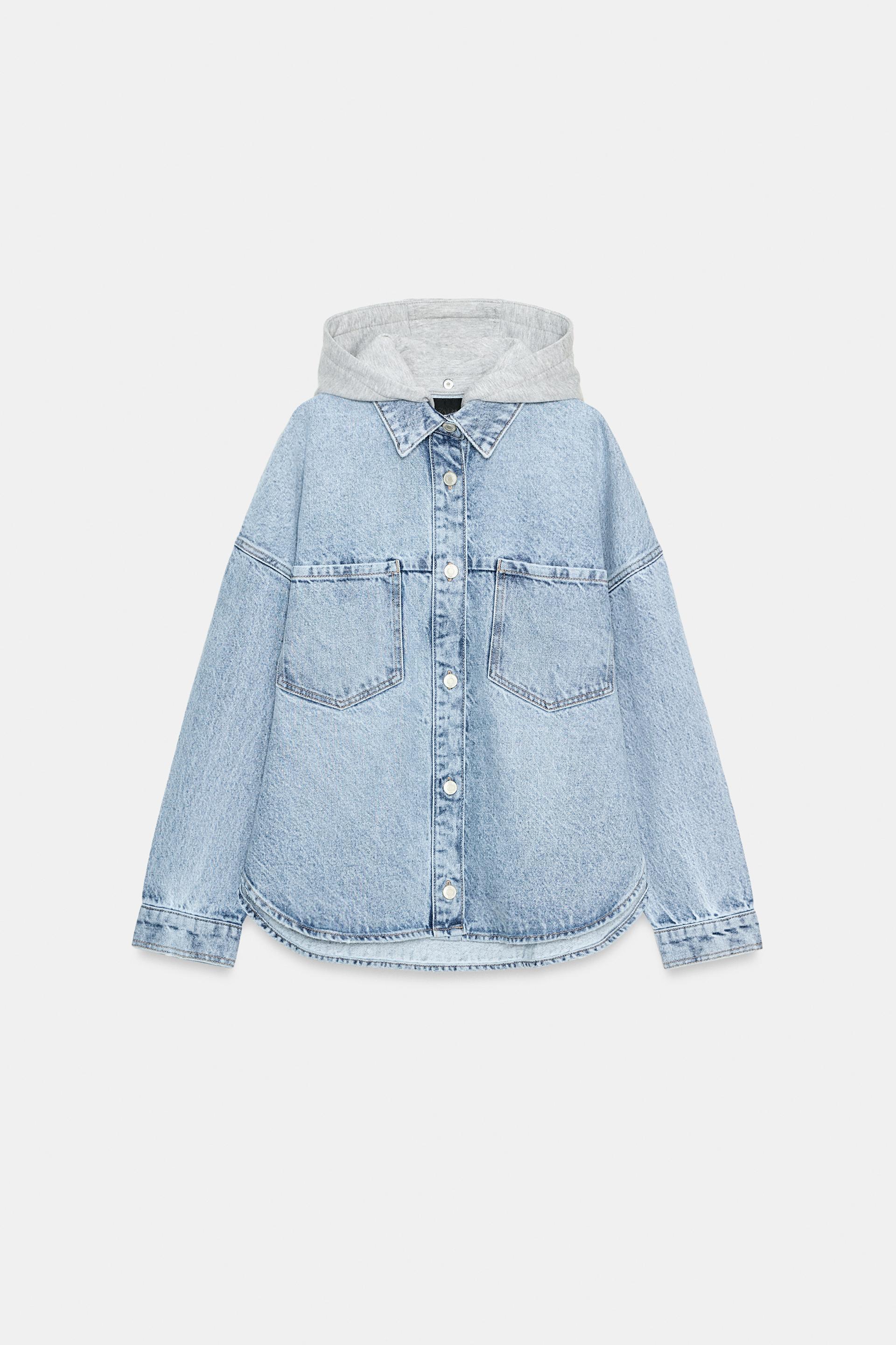Z1975 OVERSIZED DENIM HOODIE JACKET by ZARA