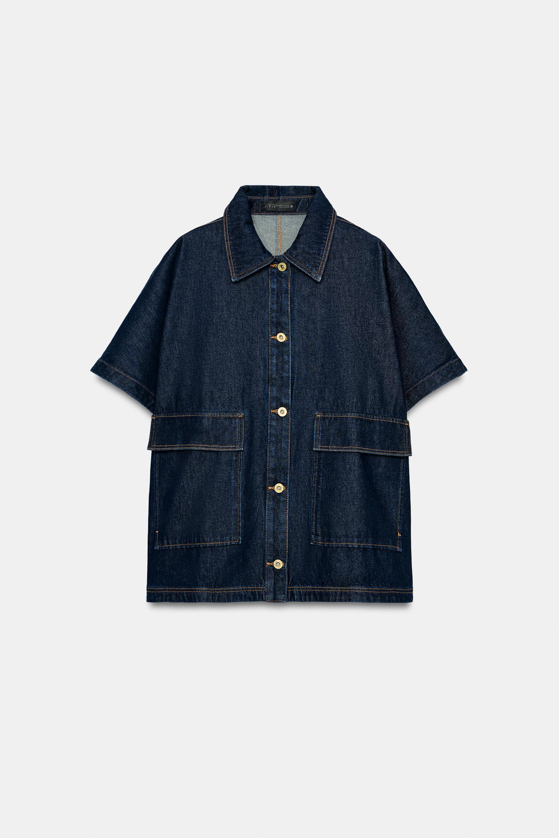 Z1975 OVERSIZED DENIM OVERSHIRT by ZARA